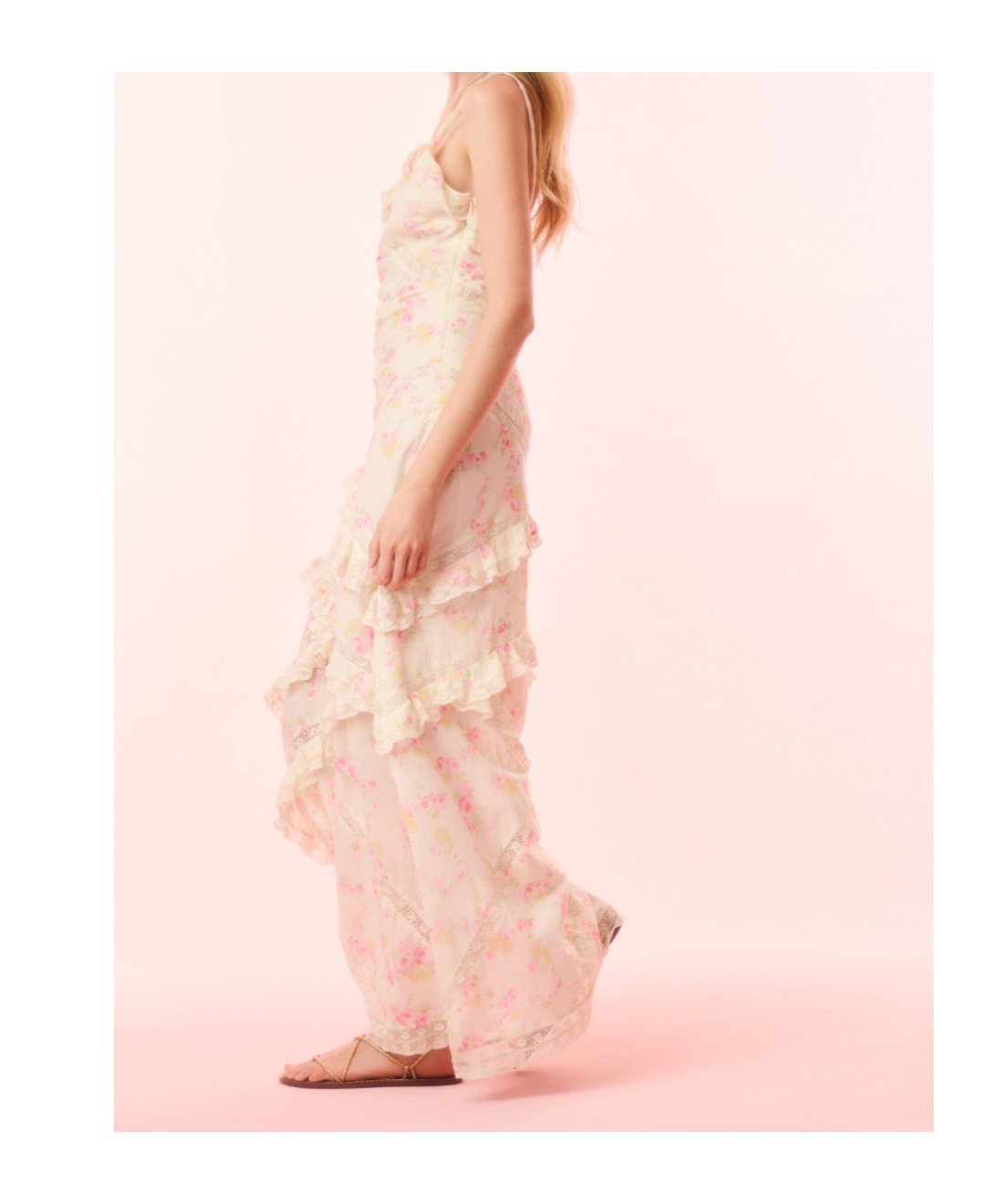 Loveshackfancy Nocelle Cotton Floral Maxi Dress In Multi