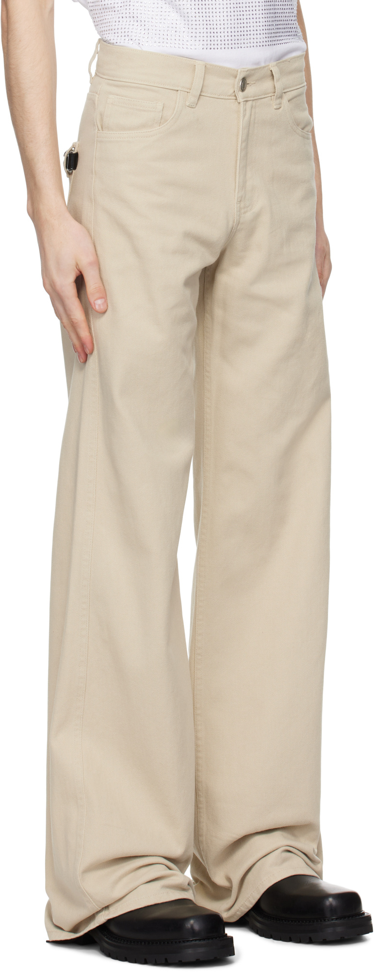 Coperni Wide Leg Jeans In Nude