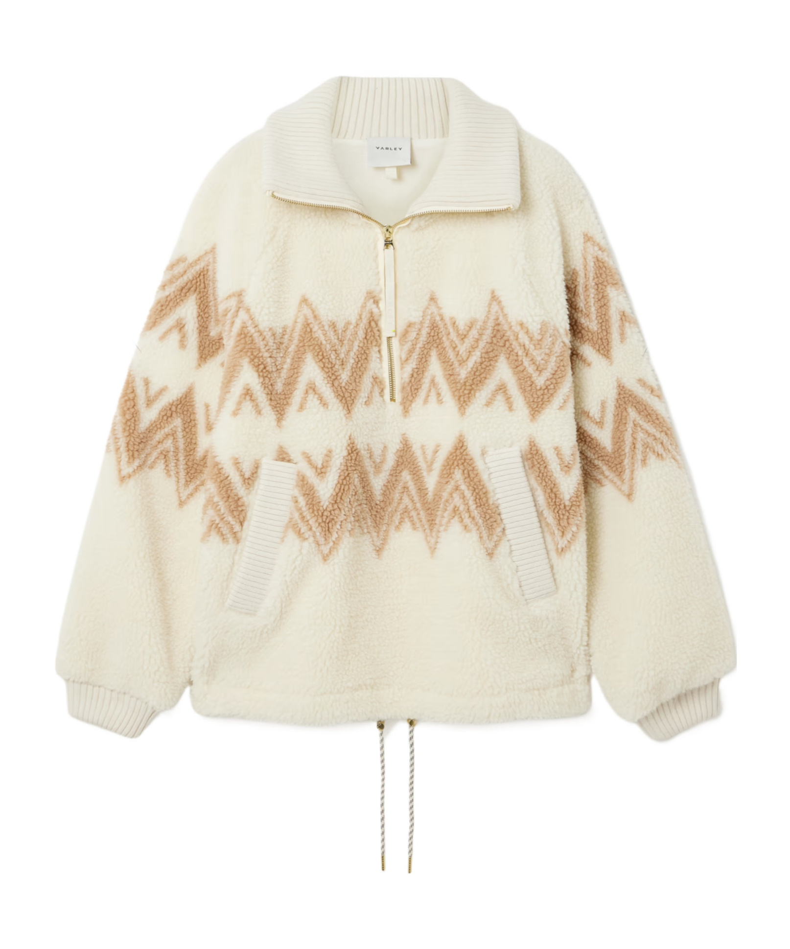 Varley Hendrik Half-zip Sherpa Sweater In Brown