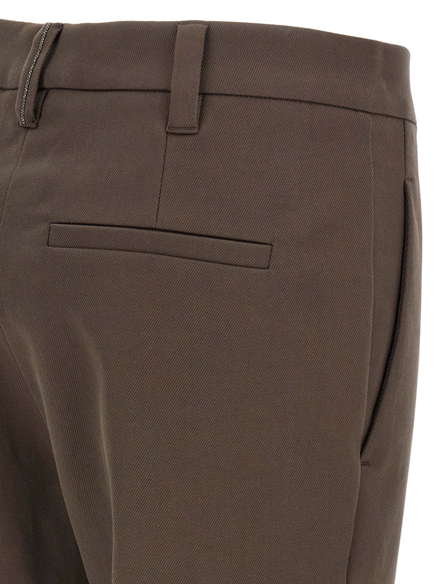 Brunello Cucinelli Belt Loop Casual Pants In Brown