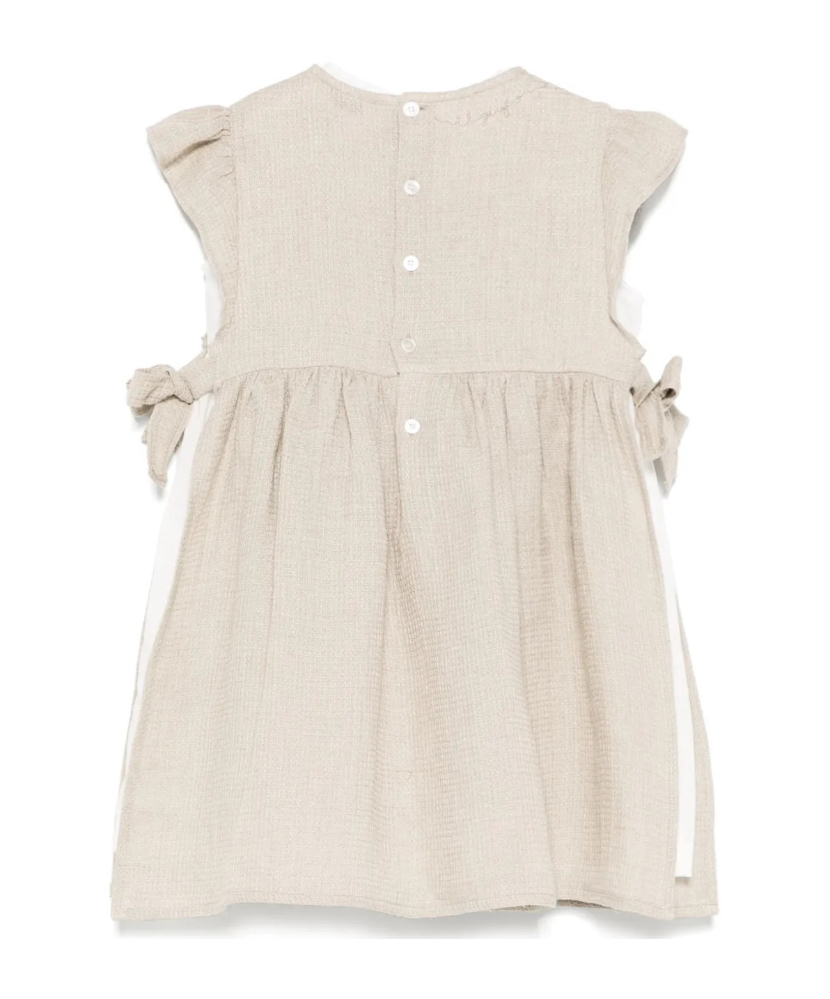 Il Gufo Linen Sleeveless Dress In Neutral