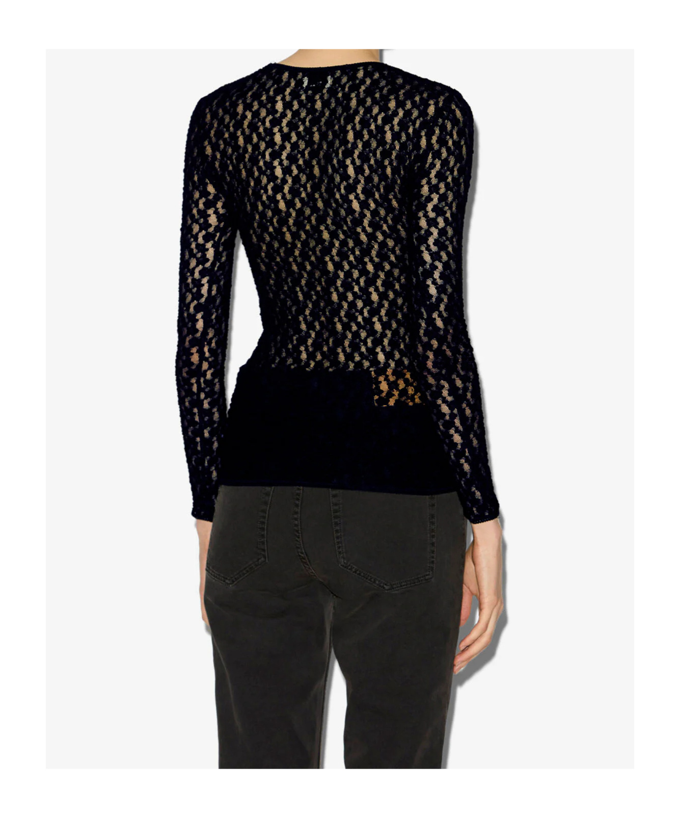 Isabel Marant Gaelle Long-sleeve Lace Top In Black