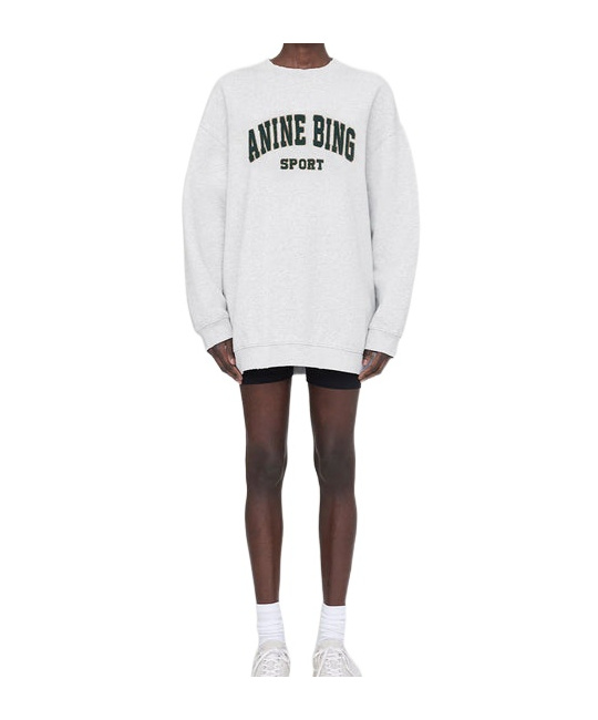 Shop Anine Bing Logo-patch Tyler Crewneck Sweatshirt In White
