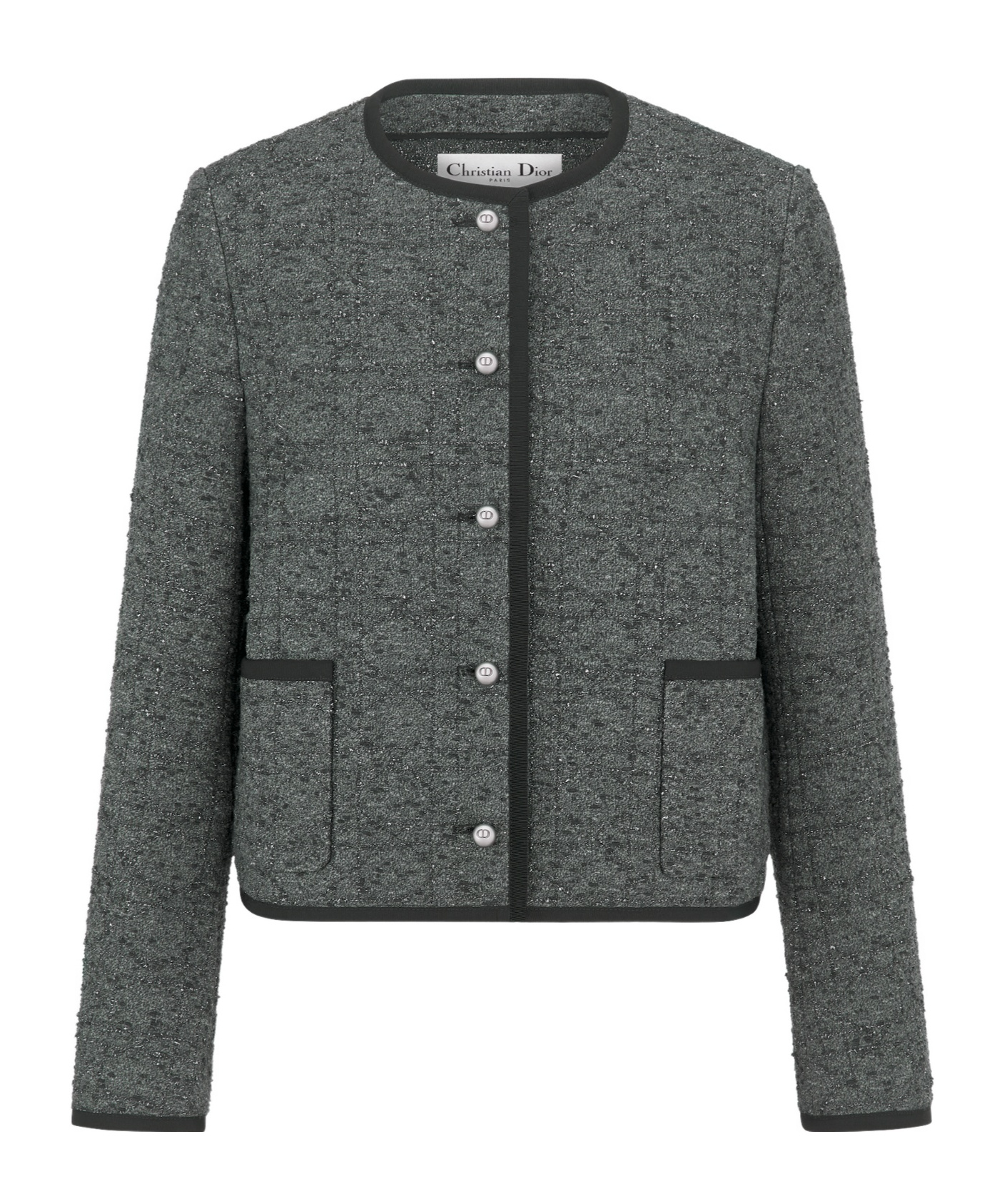 Dior Macrocannage Cropped Jacket In Gray