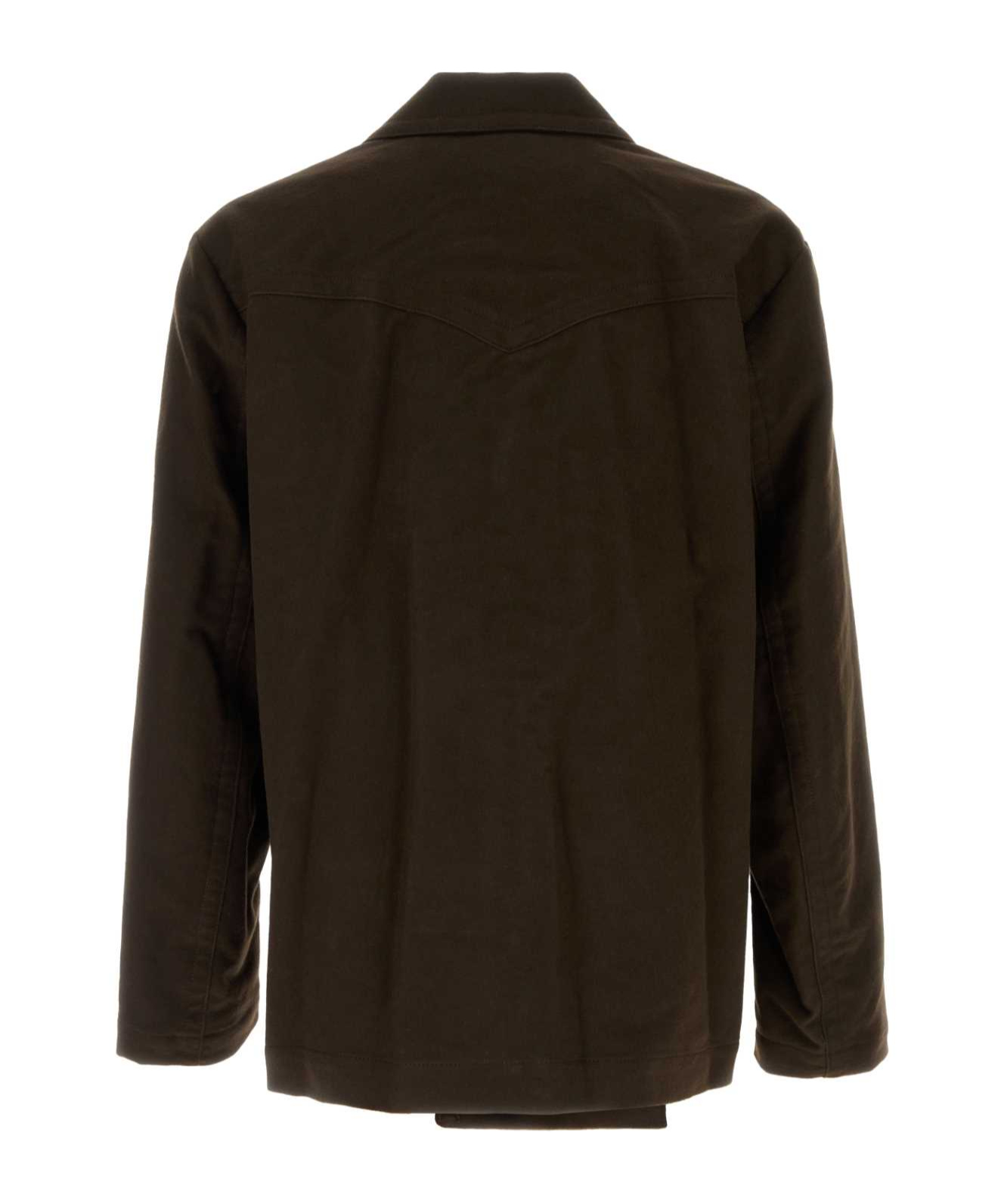 Namacheko Moleskin Cotton Blazer Notch Lapels In Brown
