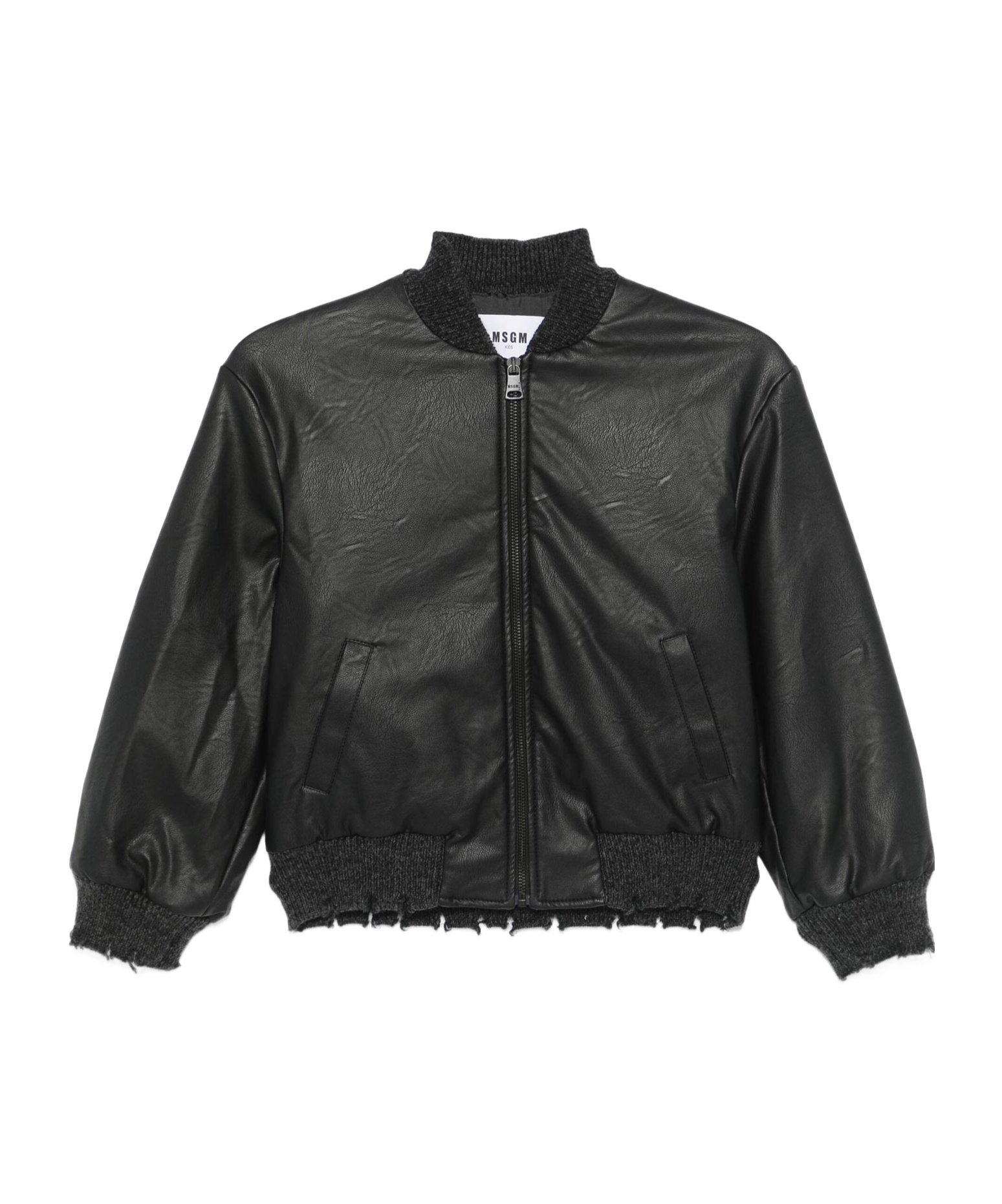 Msgm Faux-leather Jacket In Black