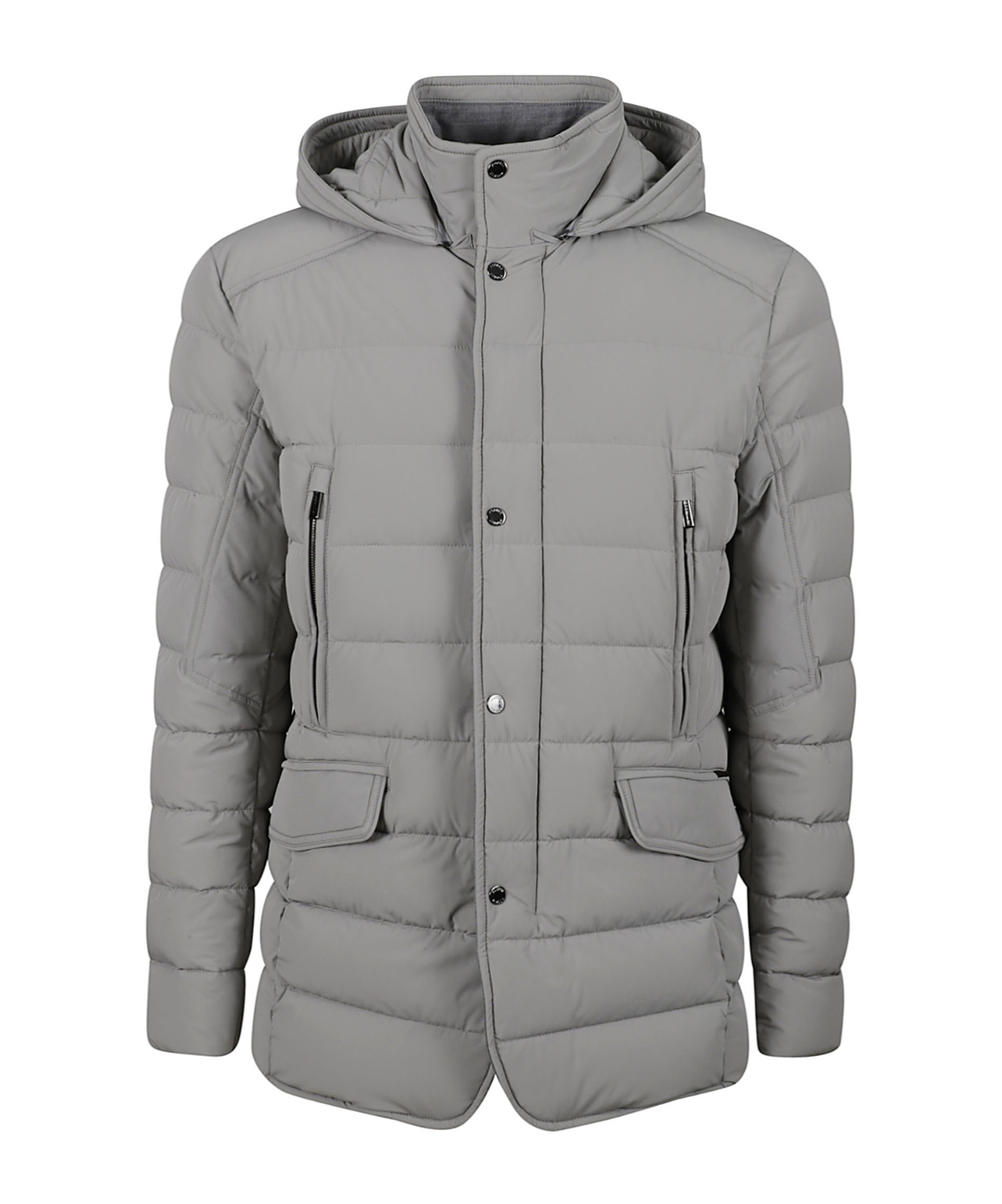 Moorer Long-sleeved Cotton Jacket In Gray