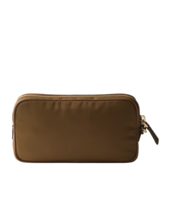 Prada Re-edition 1978 Re-nylon And Saffiano Leather Pouch In Cork Beige