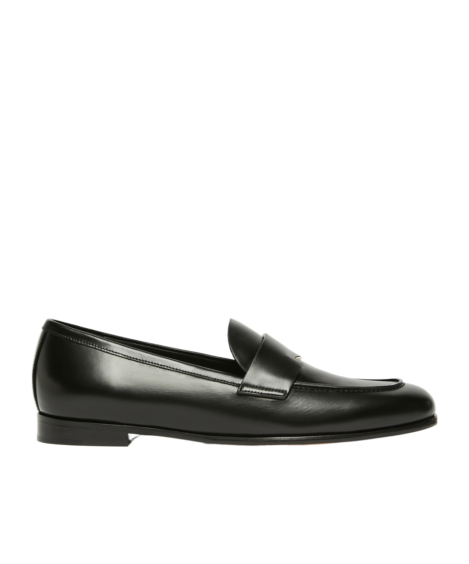 Max Mara Semi-glossy Leather Moccasins In Black