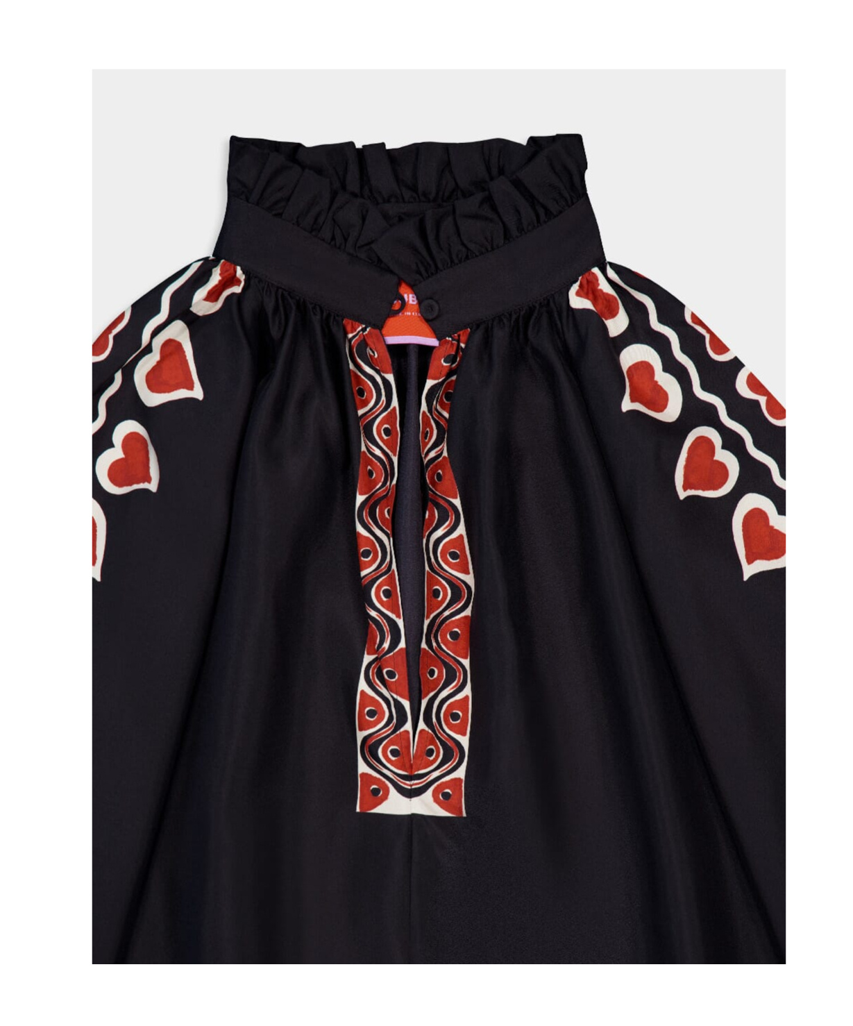 LA DOUBLEJ CERERE SILK PLACÉE-PRINT BLOUSE