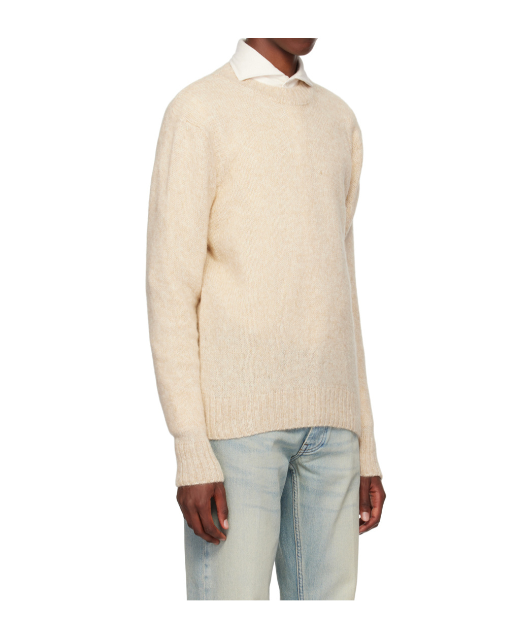 Lardini Round-neck Knitted Sweater In Nude