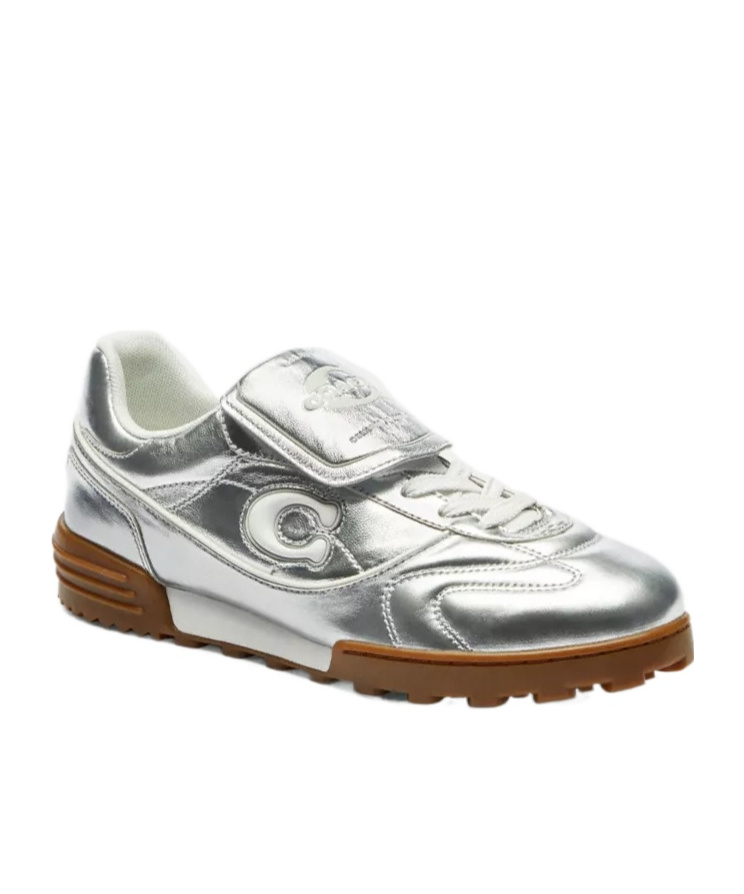 Coach Match Logo-patch Sneakers In Metallic