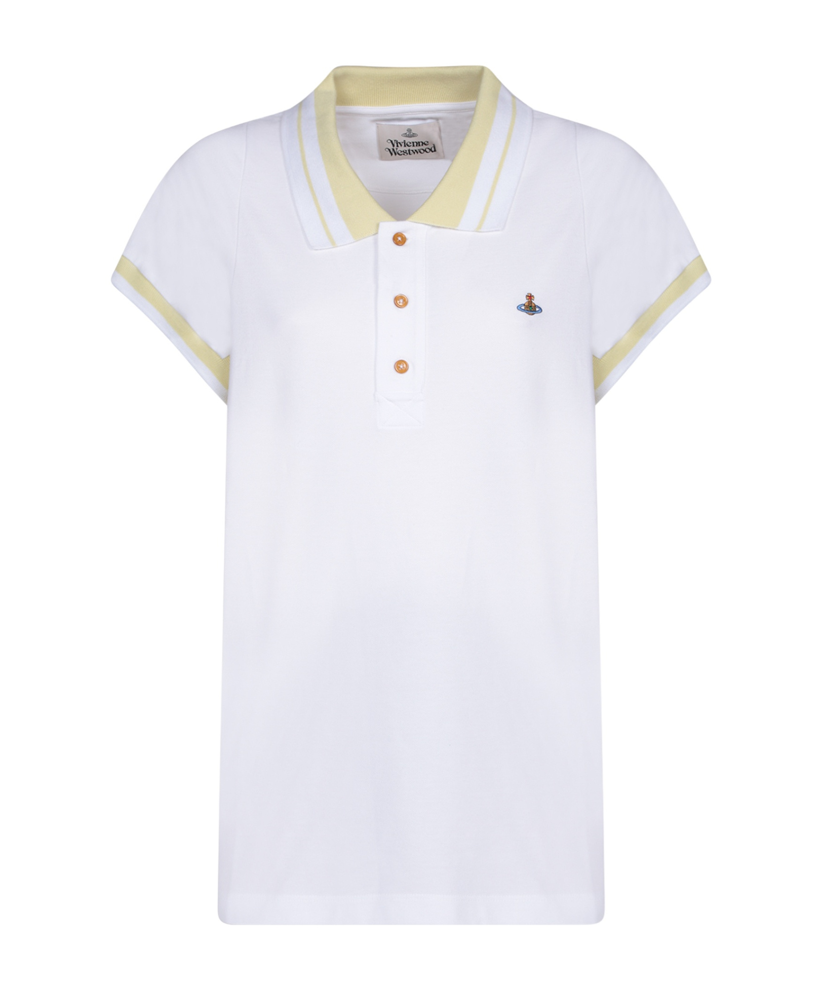 Shop Vivienne Westwood Orb-embroidered Polo Top In White