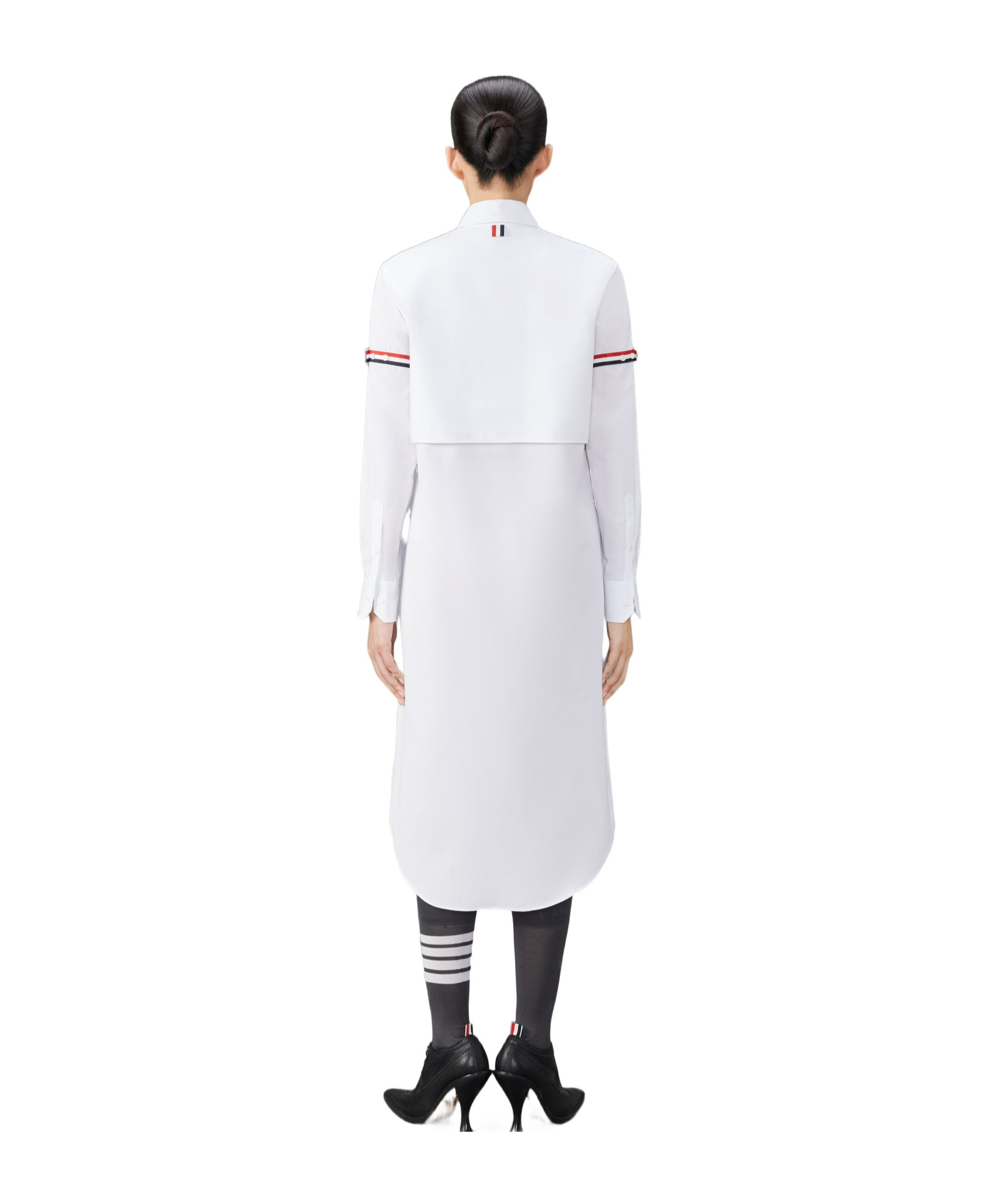 Thom Browne Rwb-stripe Cotton Shirt Dress - Women's - Cotton In White