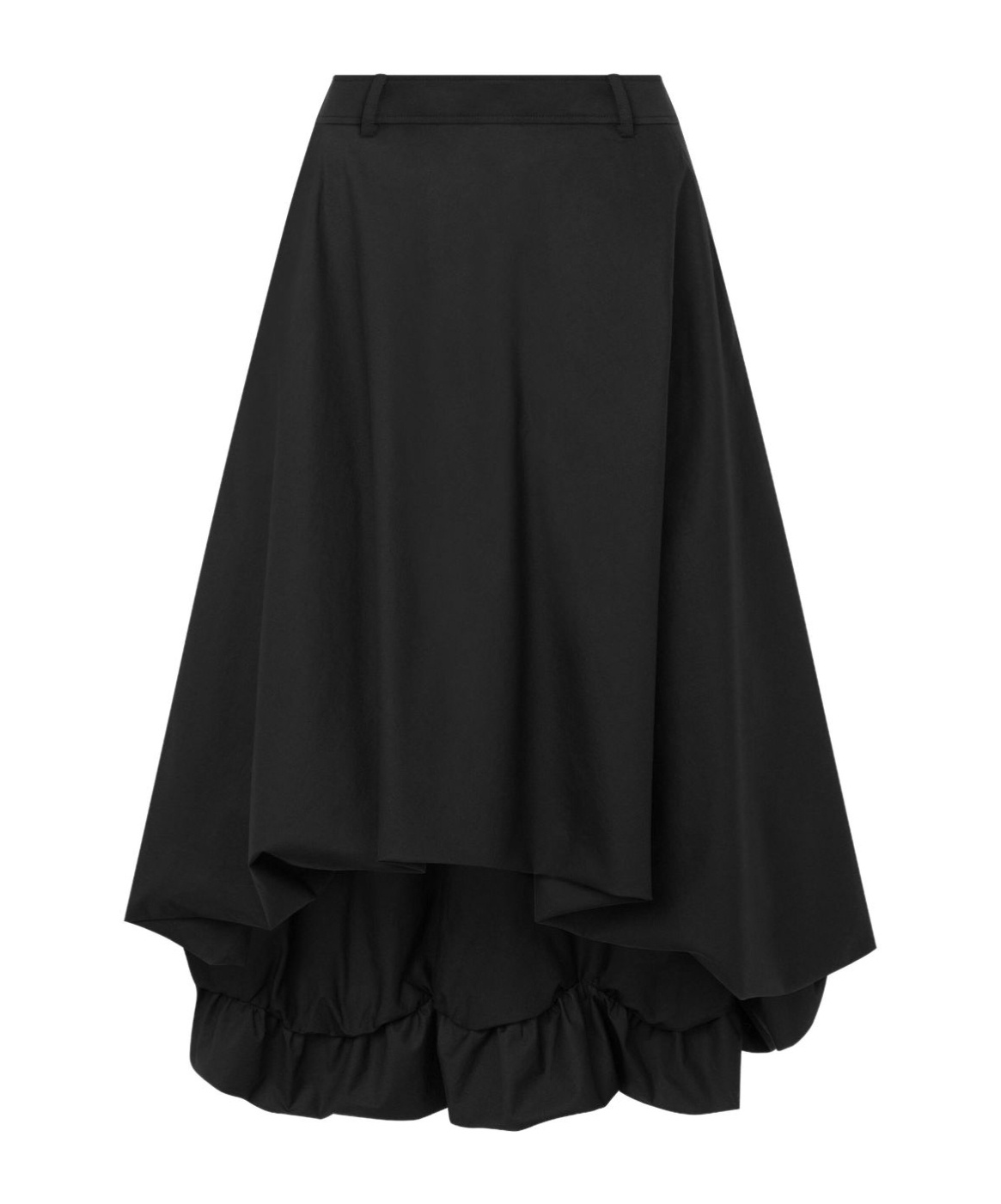 Moschino Knee Length A-line Skirt With Asymmetric Hem In Black