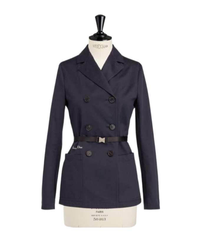 Dior Iviera Fitted Belted Jacket In Purple