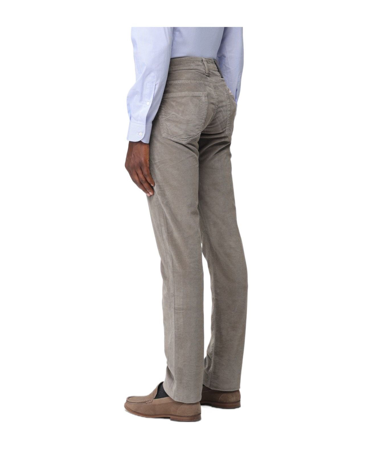 Jacob Cohen Low-rise Slim-cut Corduroy Trousers In Gray