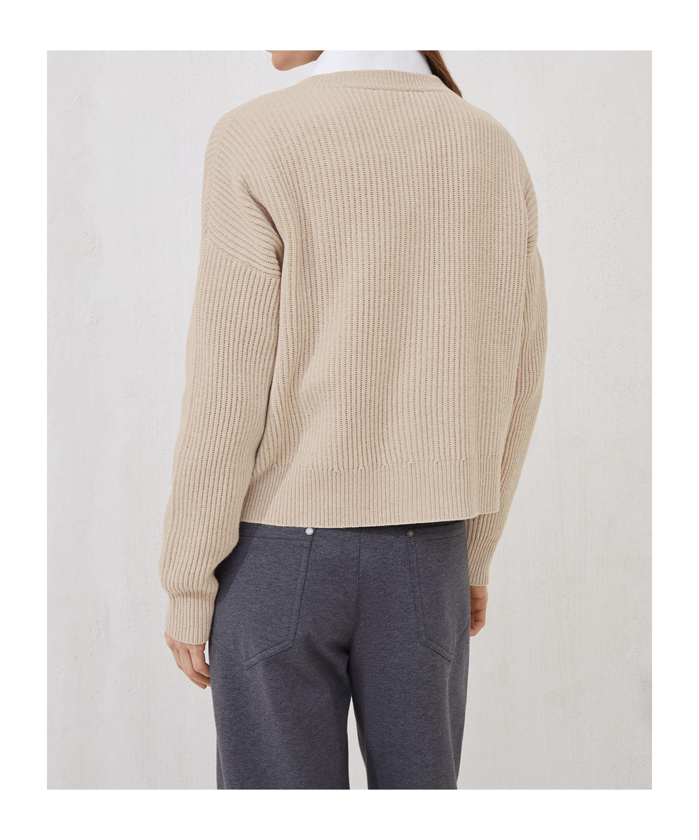 Brunello Cucinelli English Ribbed-knit Button-up Cardigan In Nude