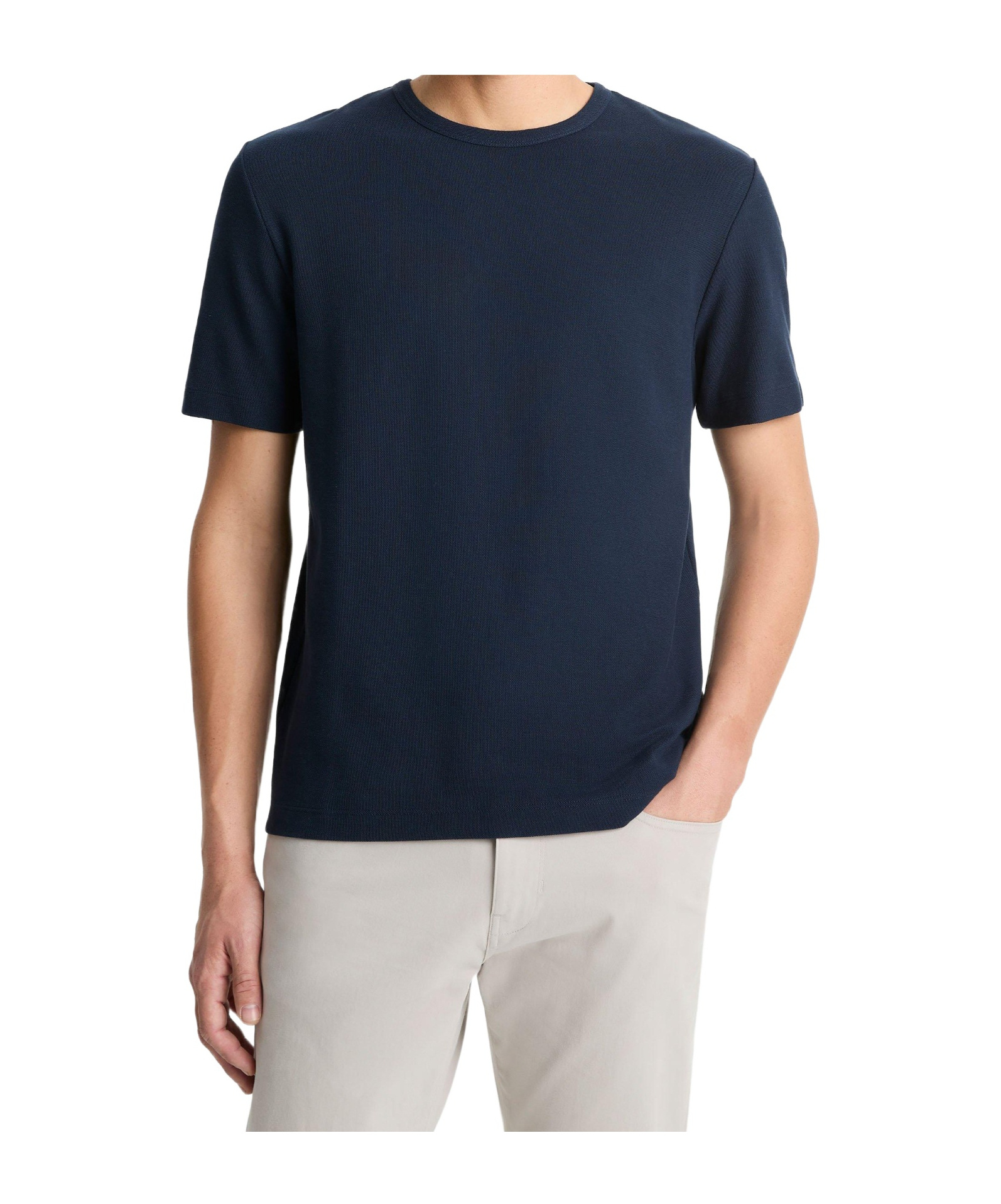 Vince Double Neckline Pima Cotton T-shirt