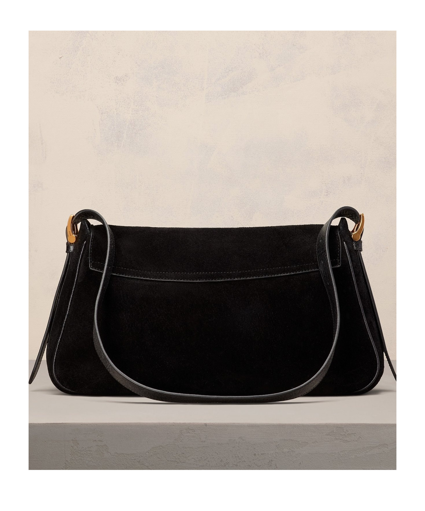 Ami Alexandre Mattiussi Paname Paname Suede Shoulder Bag In Black