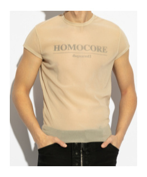 Shop Dsquared2 Mini Fit Homocore T-shirt In Nude