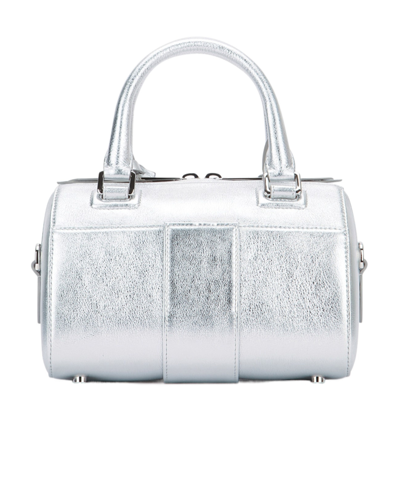 Roger Vivier Belle Vivier Mini Metallic Leather Tote Bag In Silver