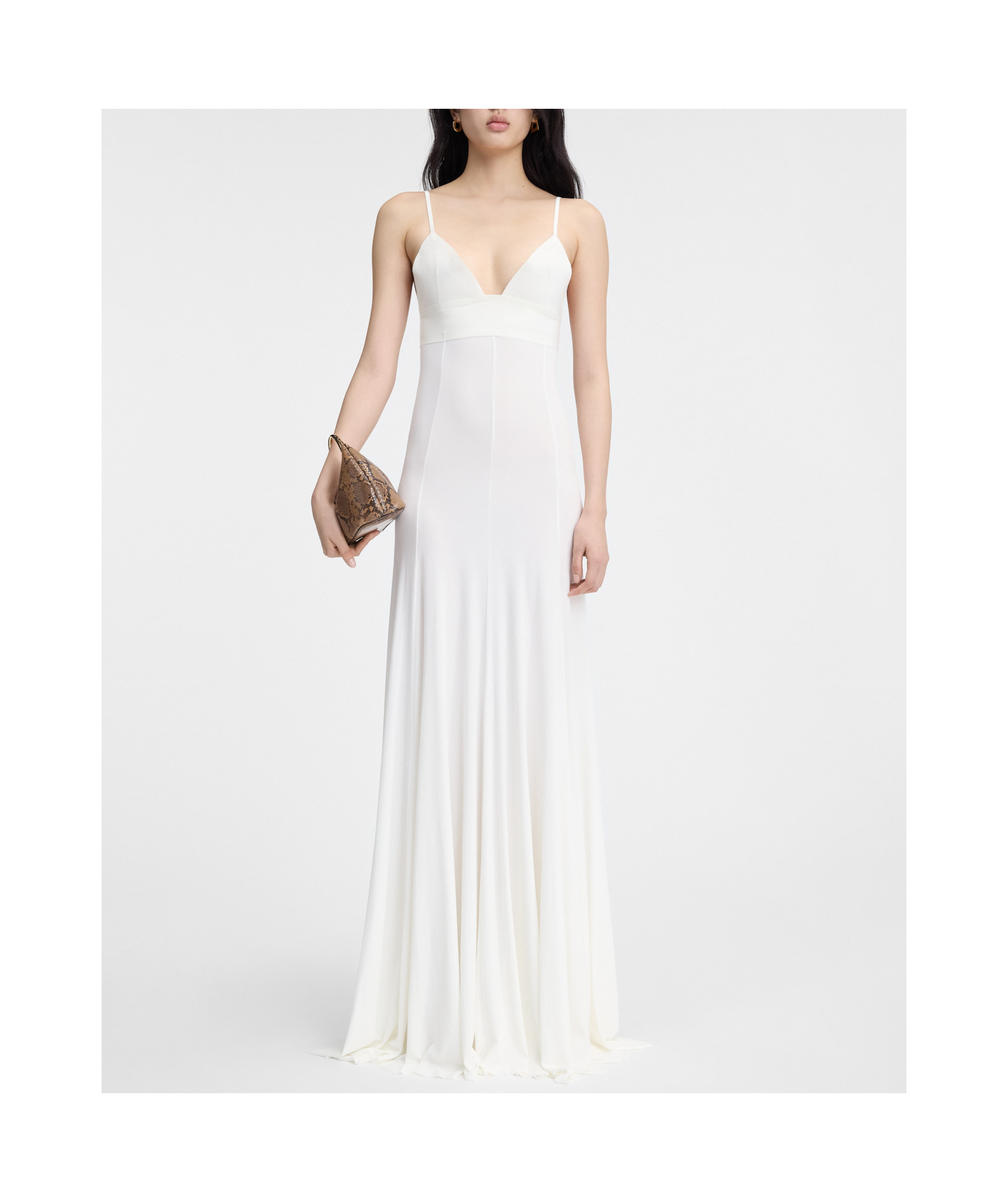 Jacquemus Thin Strapless Evening Dress In White