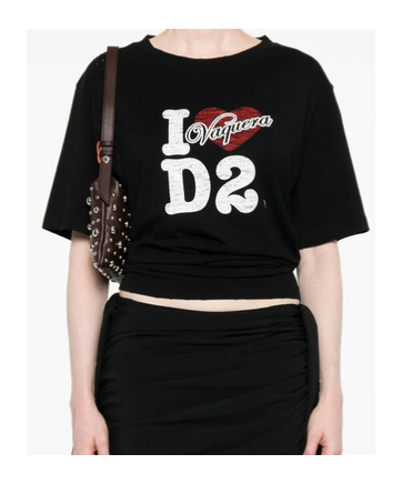 Dsquared2 Vaquera Loves D2 T-shirt In Black