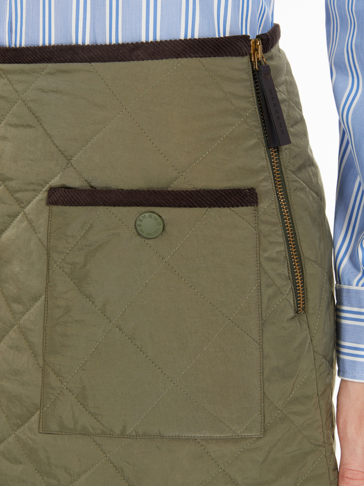 Weekend Max Mara Zippered Skirt In Green