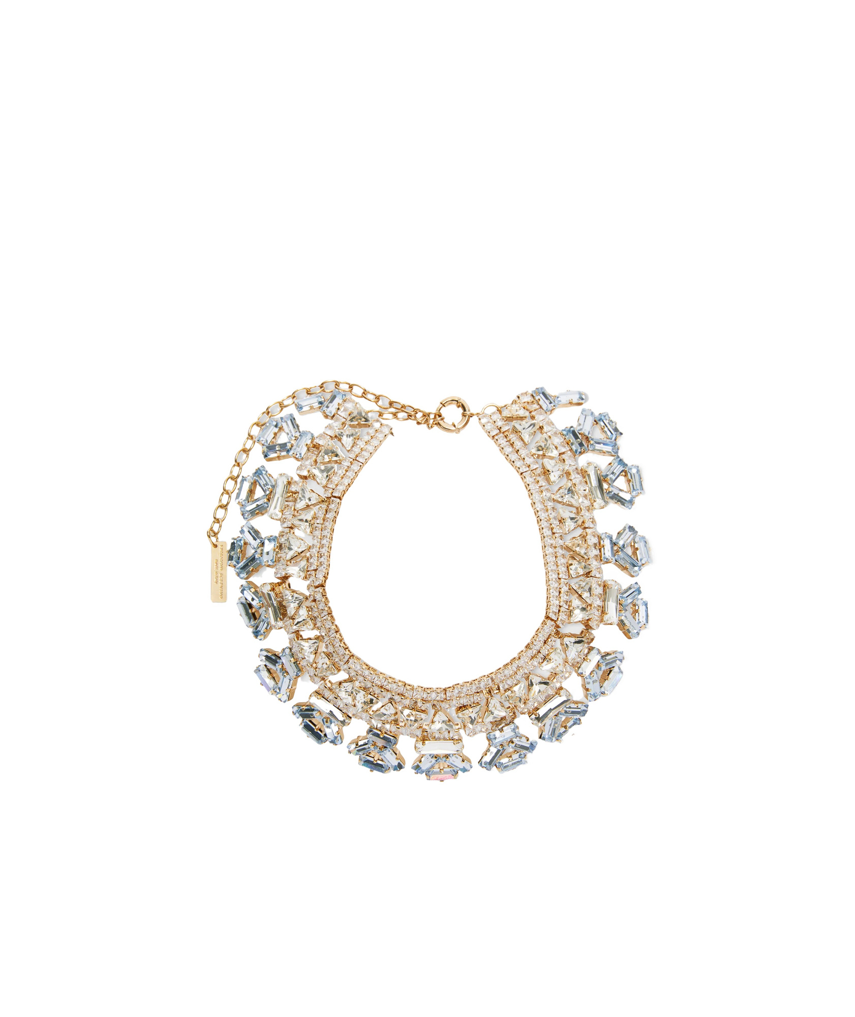 Ermanno Scervino Choker Necklace With Geometric Crystals In Yellow