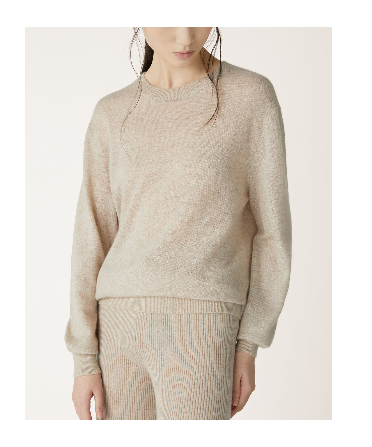 Loro Piana Long-sleeved Crewneck Jumper In Nude