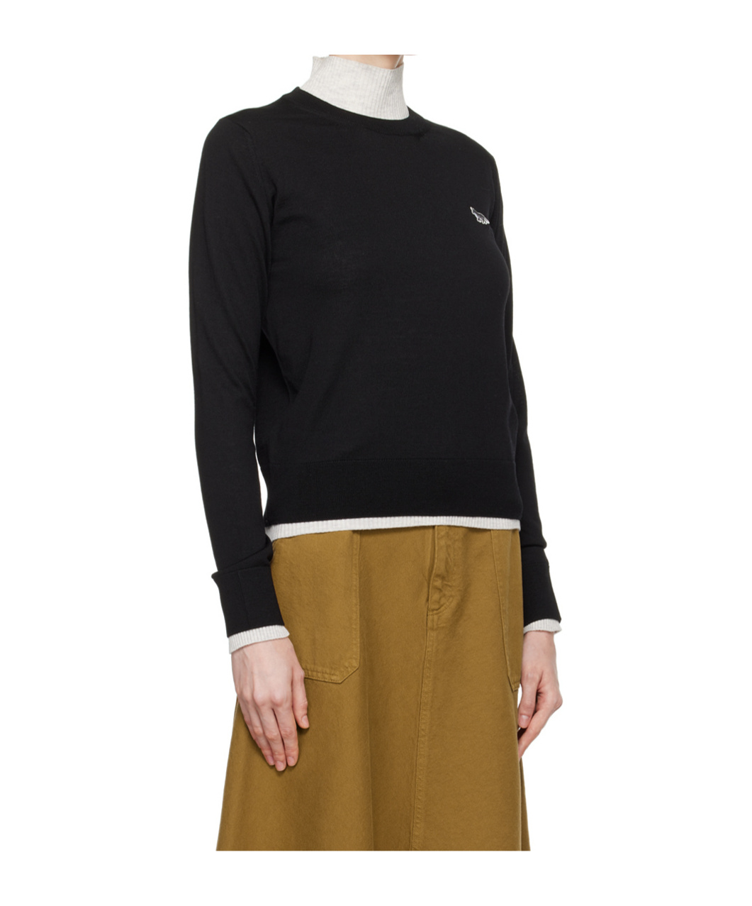 Maison Kitsuné Black Baby Fox Patch Regular Sweater In Black