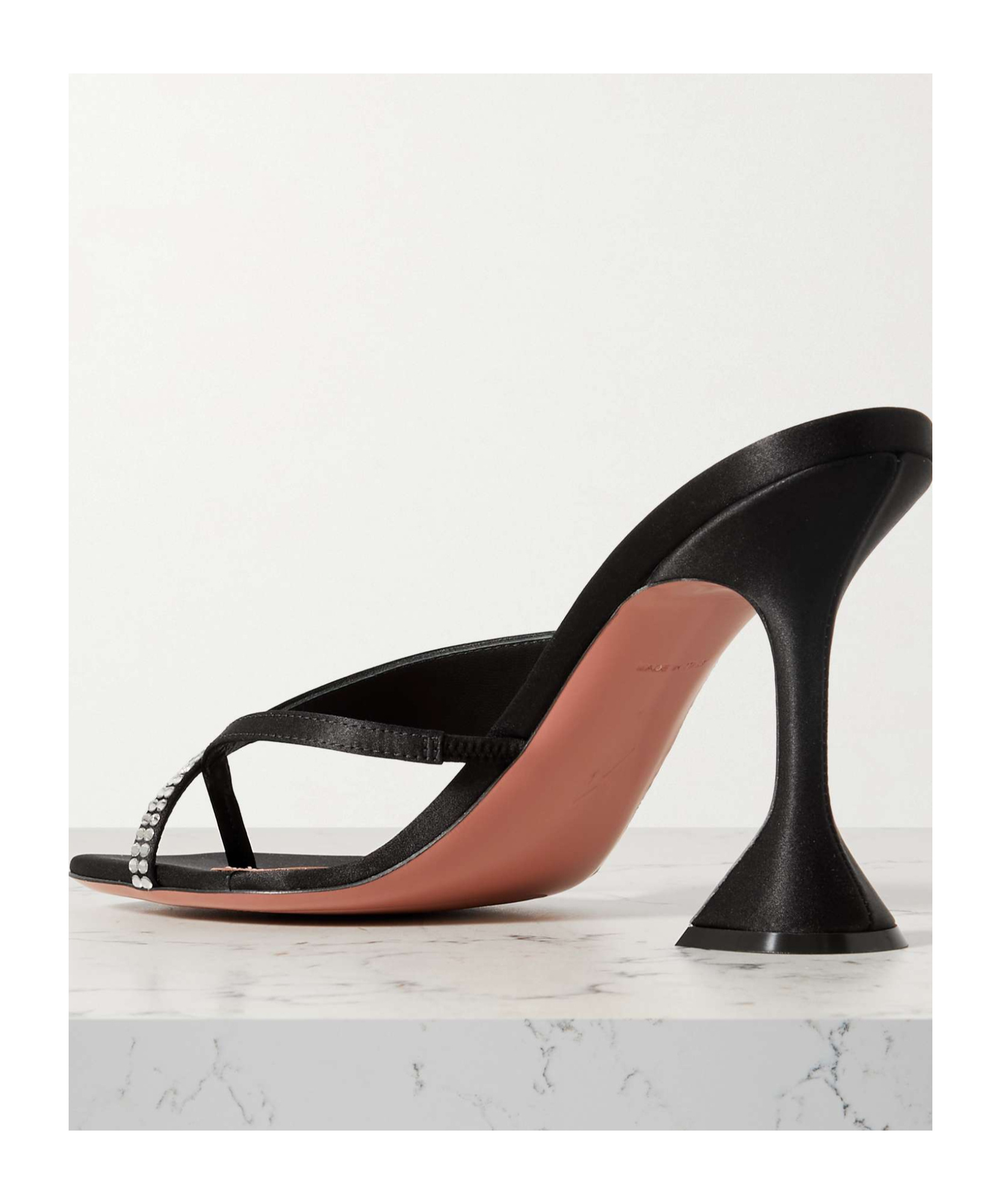 Amina Muaddi Open-toed Square Toed High-heeled Sandals In Black