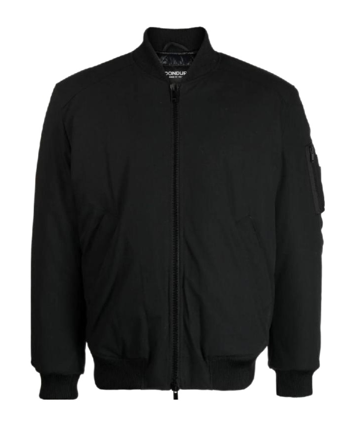 Dondup Zip-up Padded Bomber Jacket In Black