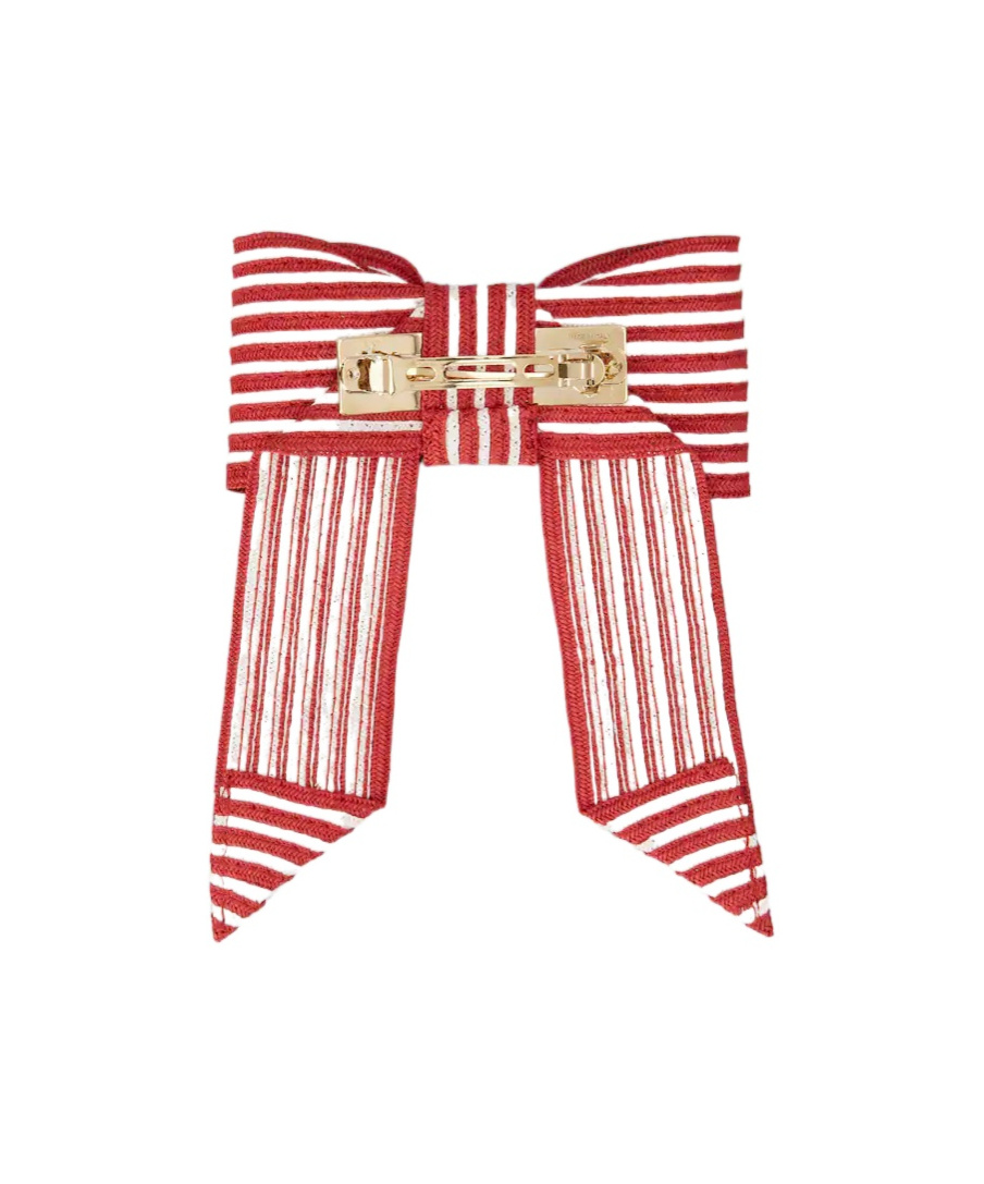 Roger Vivier Broche Vivier Hair Clip In Raffia In Red