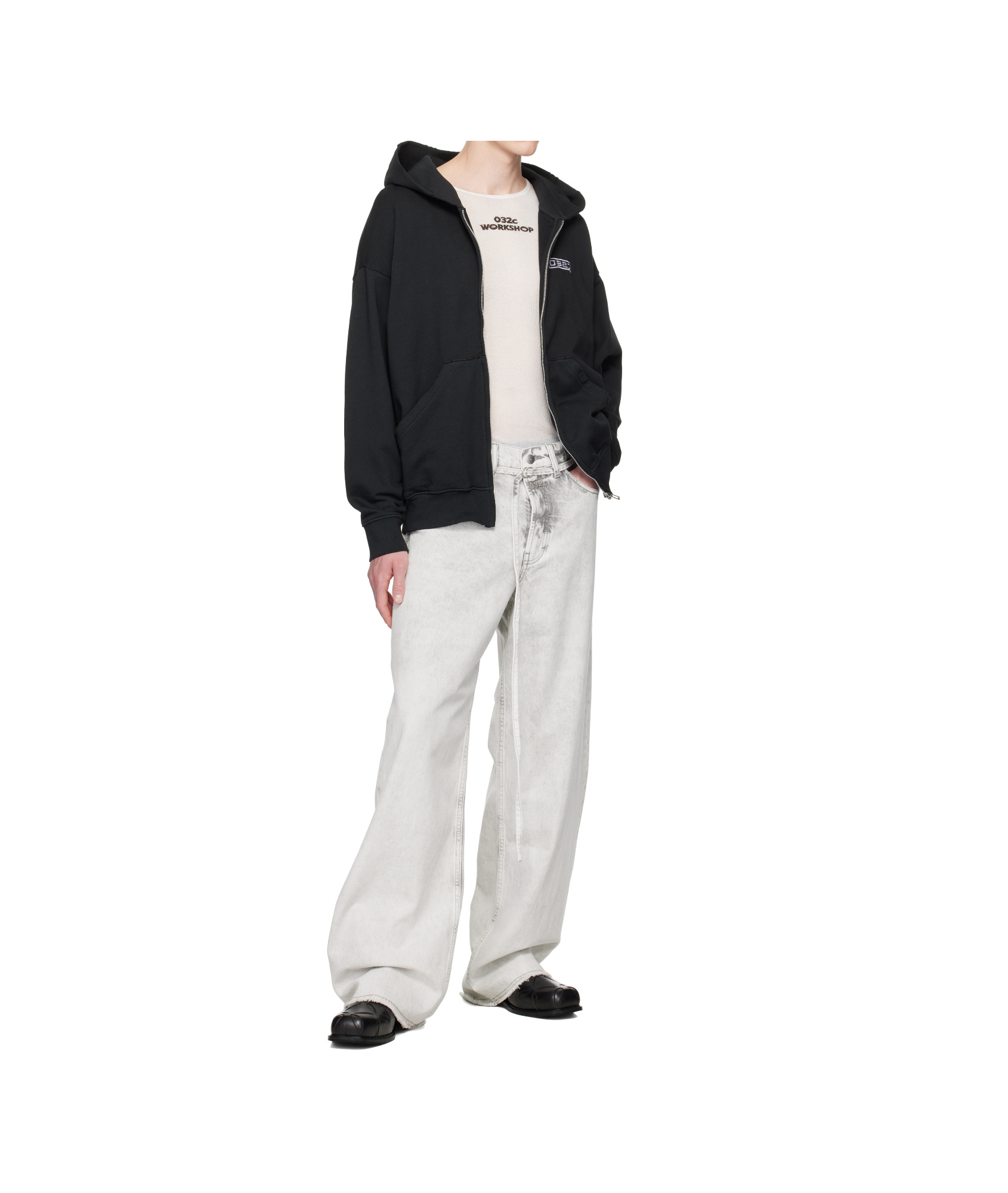 032c Black Routine Zip Hoodie