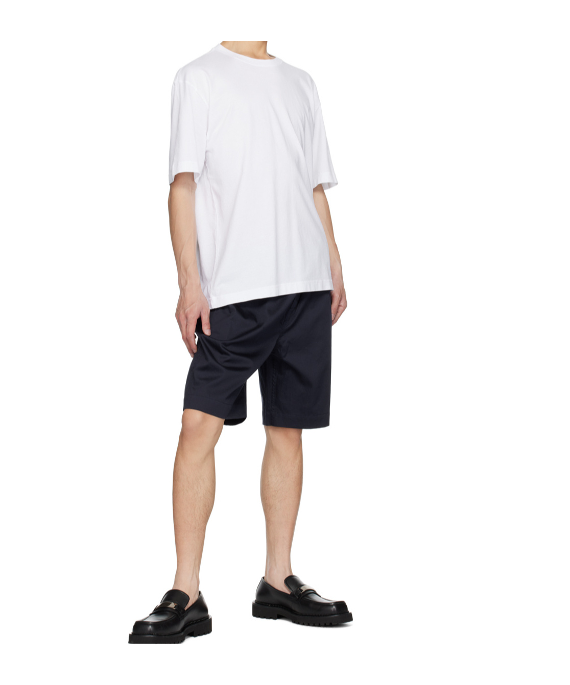 Filippa K Navy Elasticized Shorts In Black