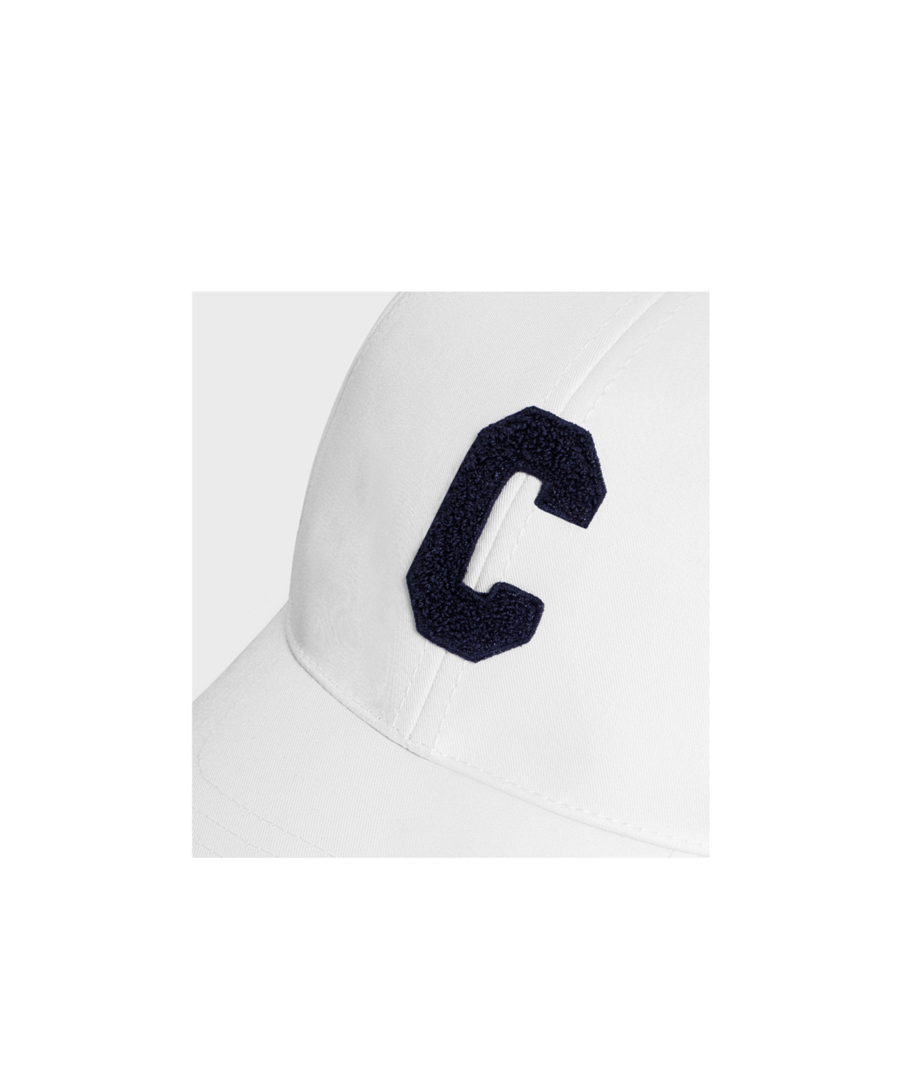 Celine Letter Patch Baseball Cap In White