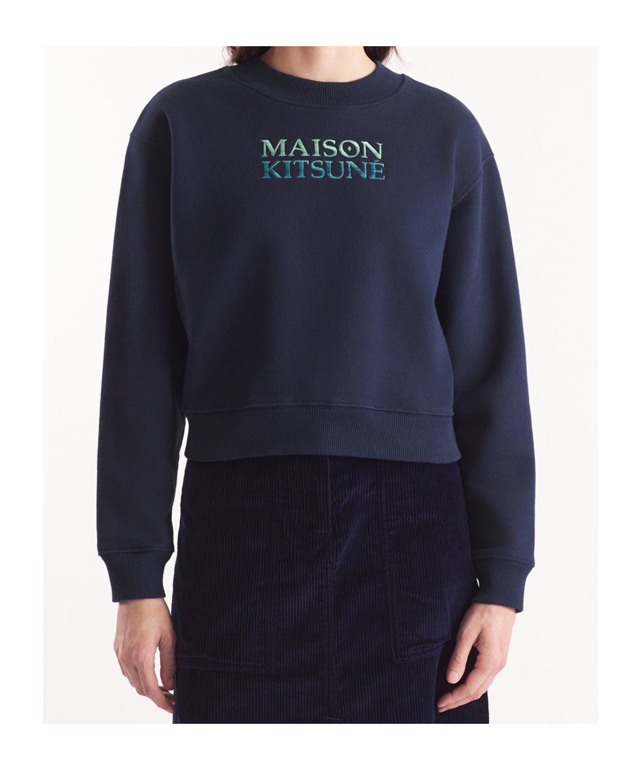 MAISON KITSUNÉ LOGO-EMBROIDERED SWEATSHIRT 