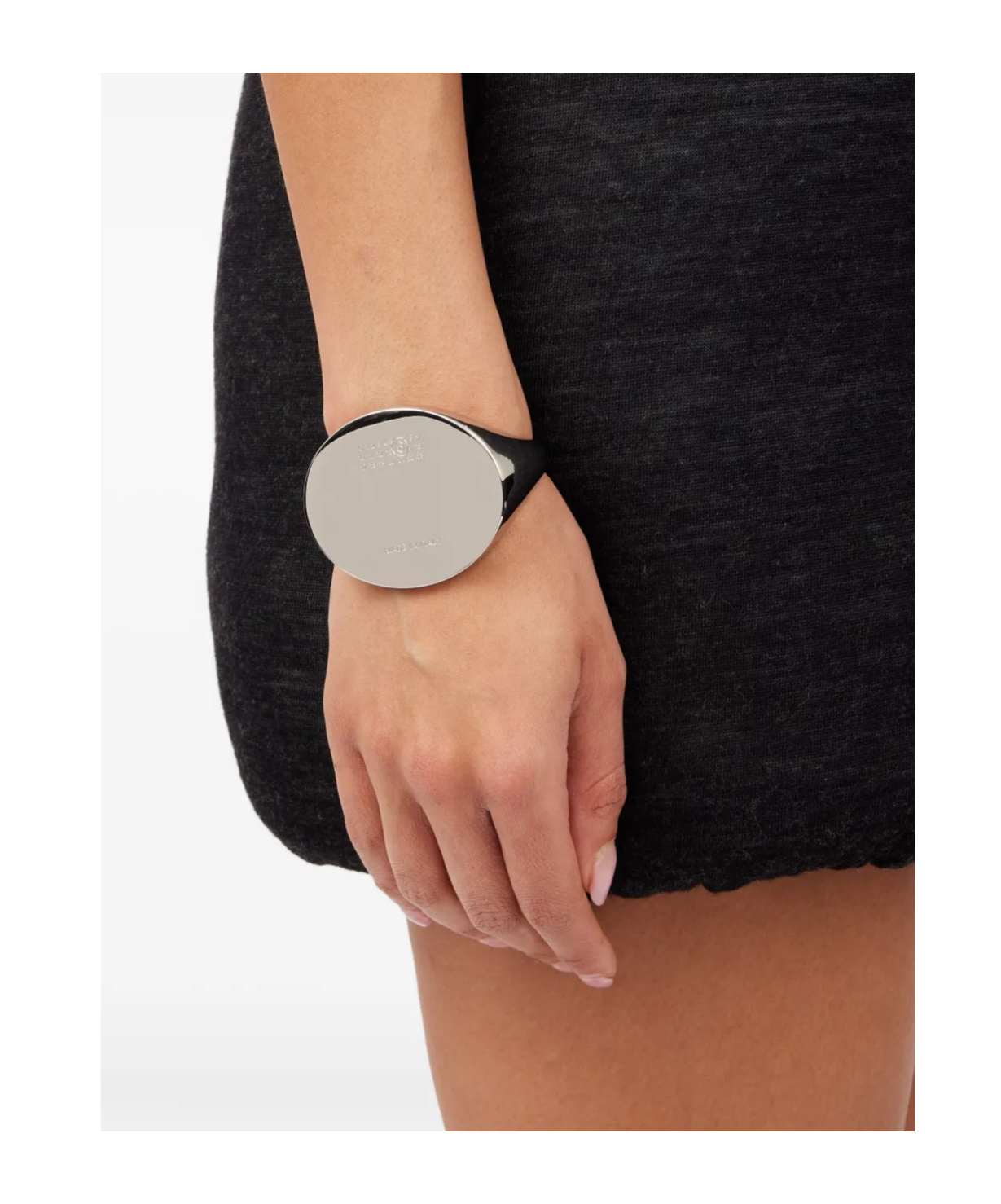 Mm6 Maison Margiela Numbers-motif Cuff Bracelet In Silver