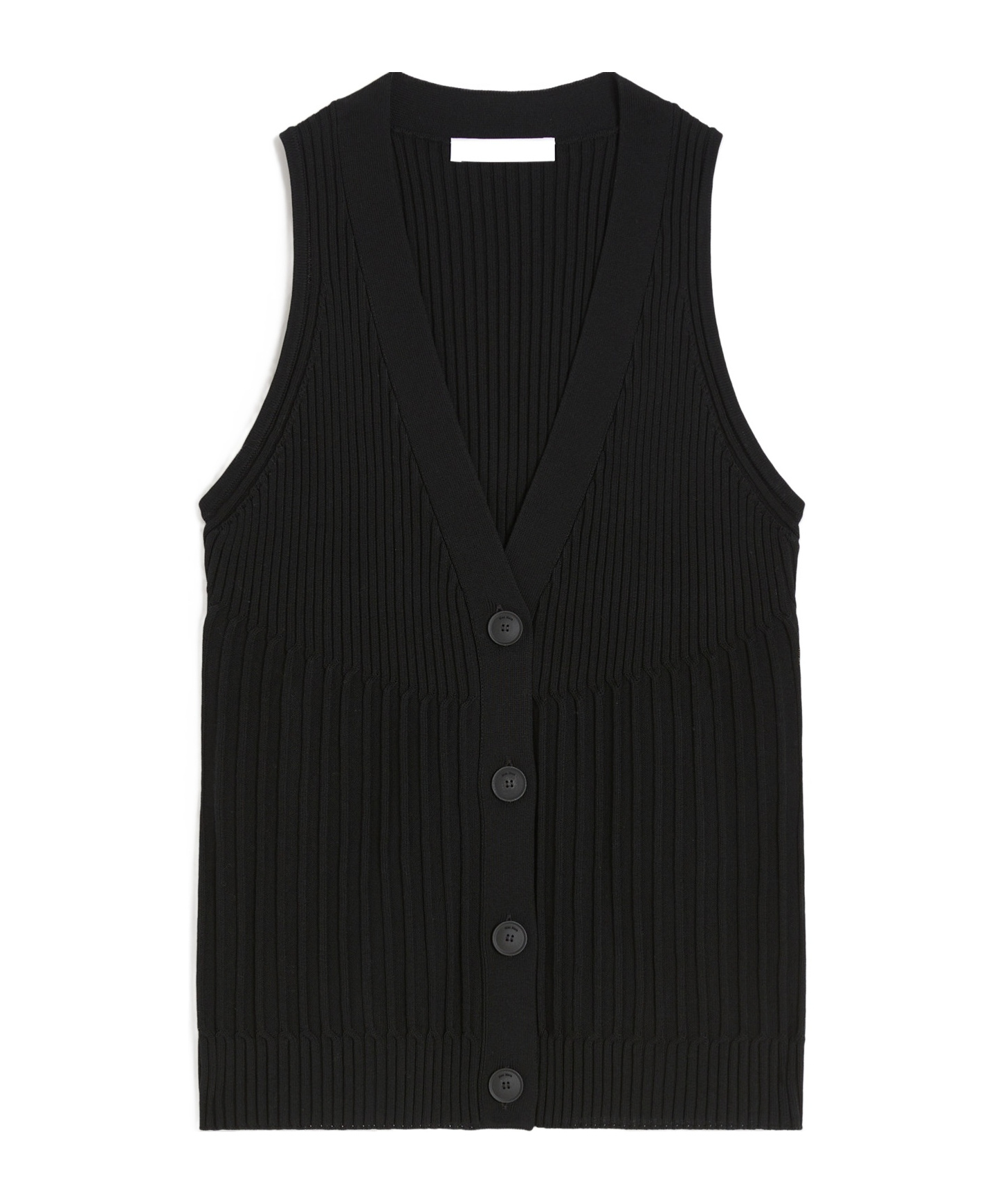 Max Mara Bimba V Neck Button Front Top In Black