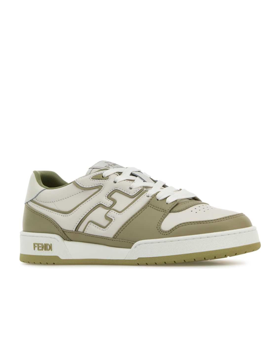 Fendi Leather Sneakers With Ff Lateral Logo In White