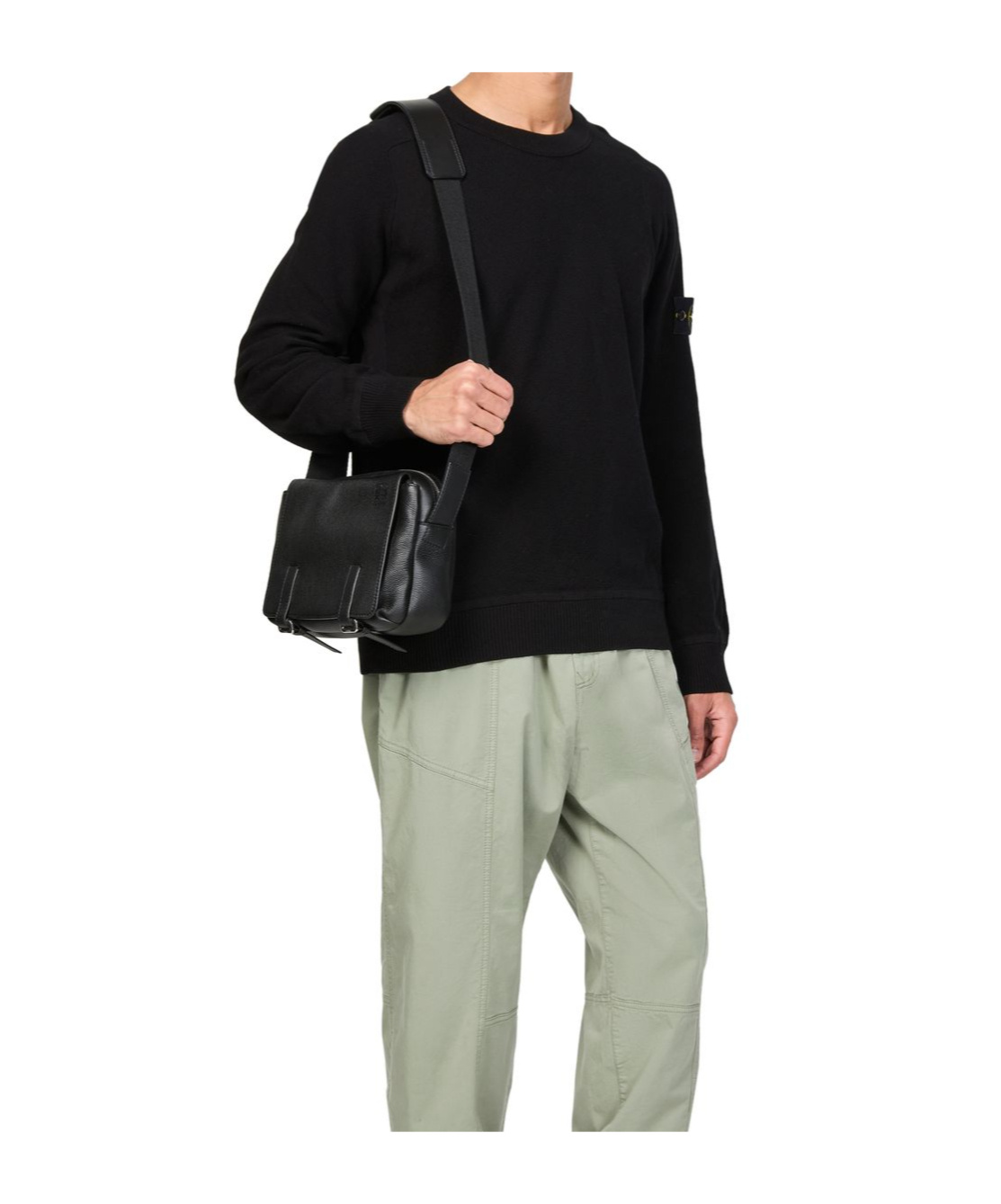 Shop Stone Island Round-neck Sweater In Black