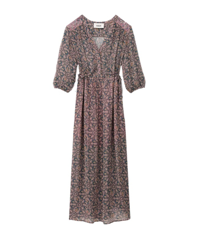 Bash Printed V-neck Midi Dress In Multi