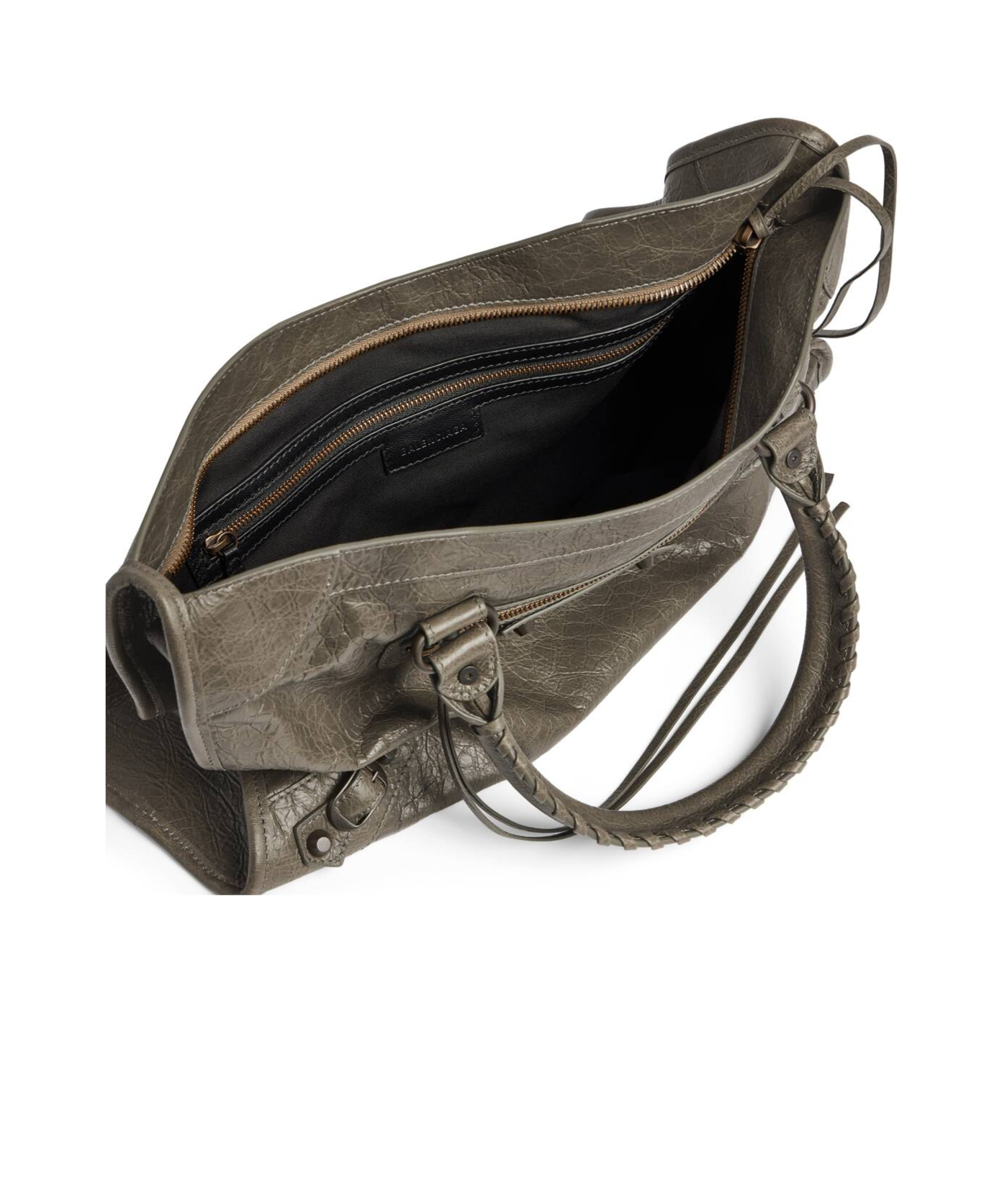 Balenciaga City Medium Leather Handbag In Green