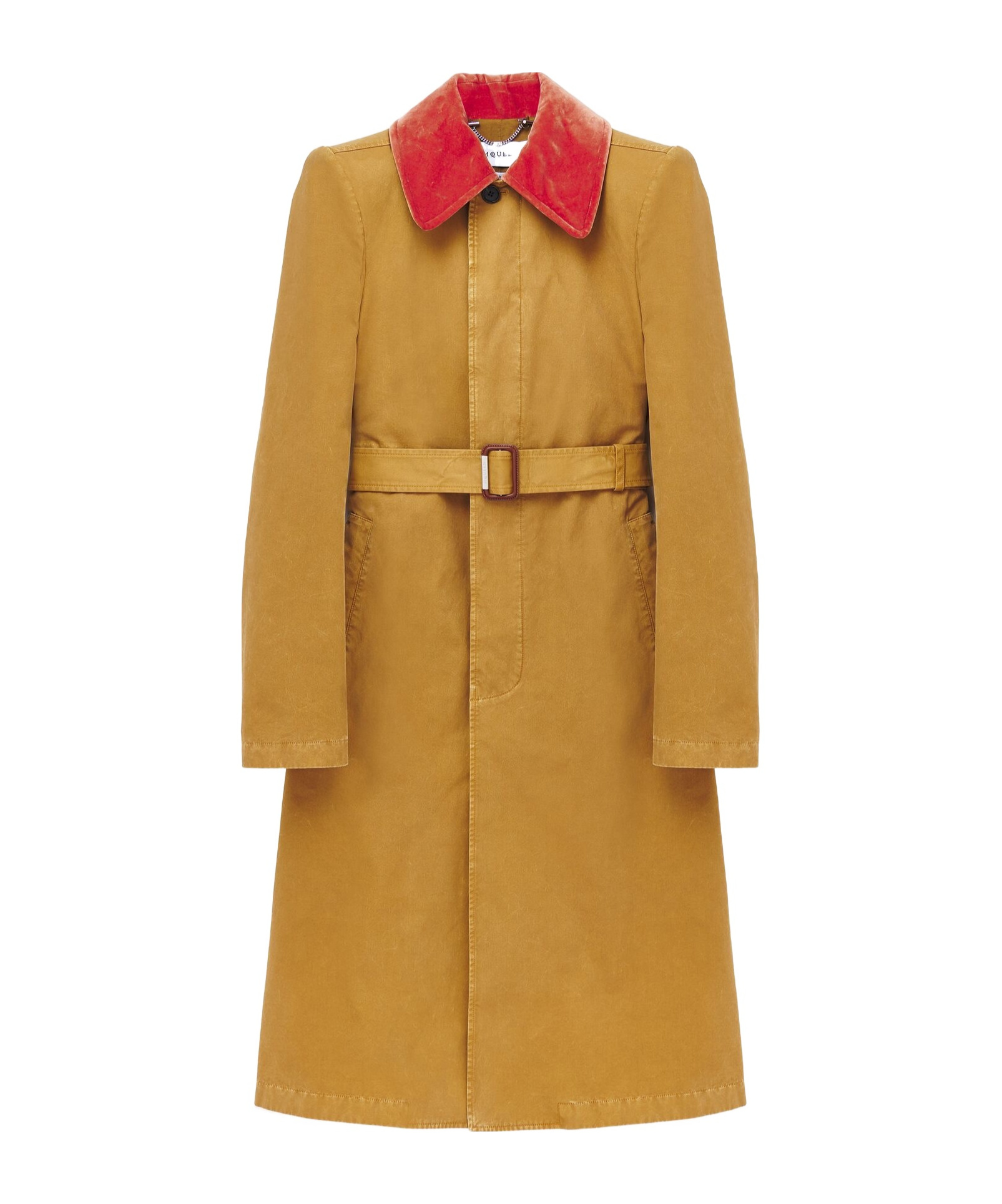 Alexander Mcqueen Stacked Shoulder Raincoat In Brown