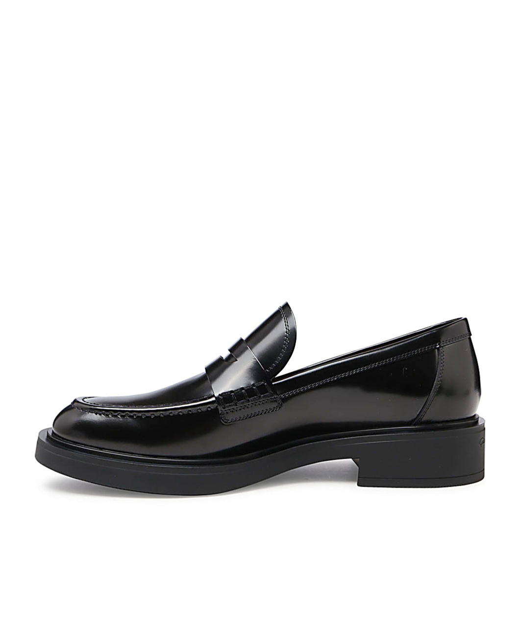 Gianvito Rossi Round Head Loafer Shoes In Black