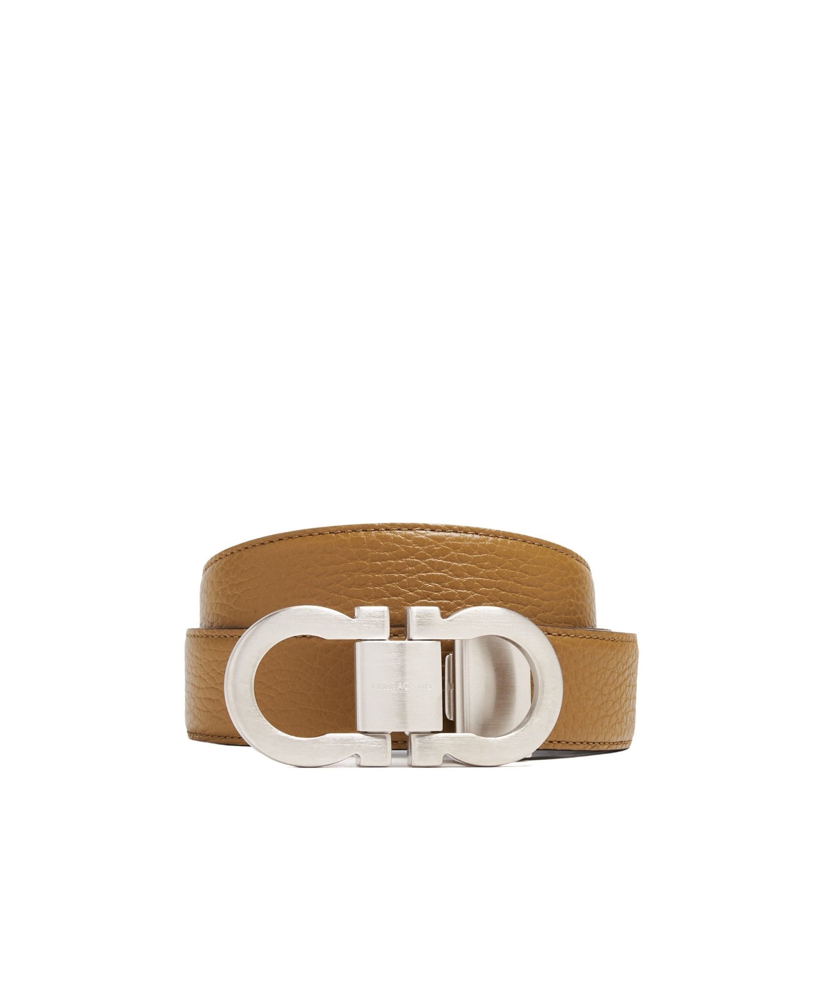 Ferragamo Gancini Reversible Belt In Brown