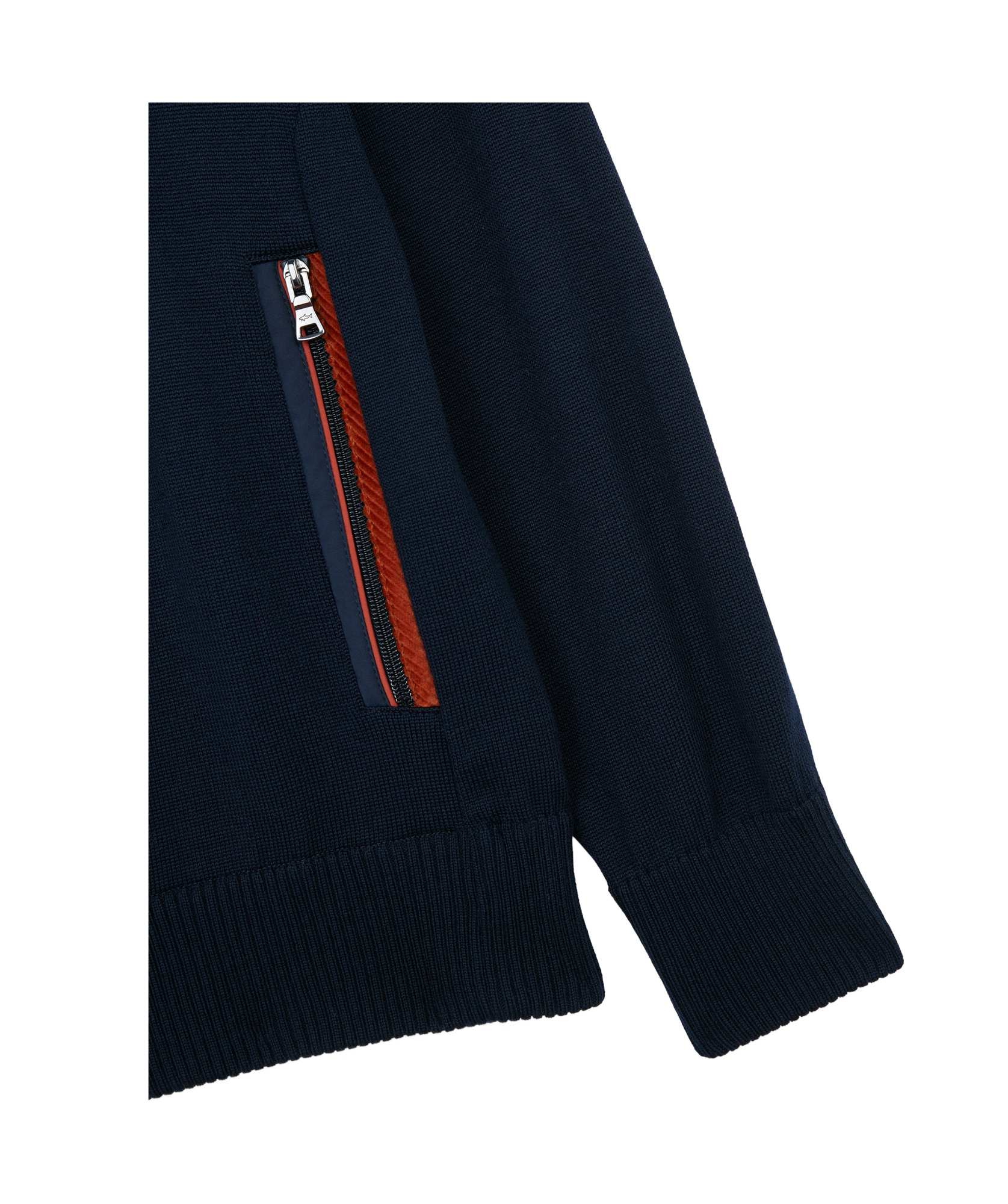 Paul & Shark High Collar Zipped Cardigan In Black