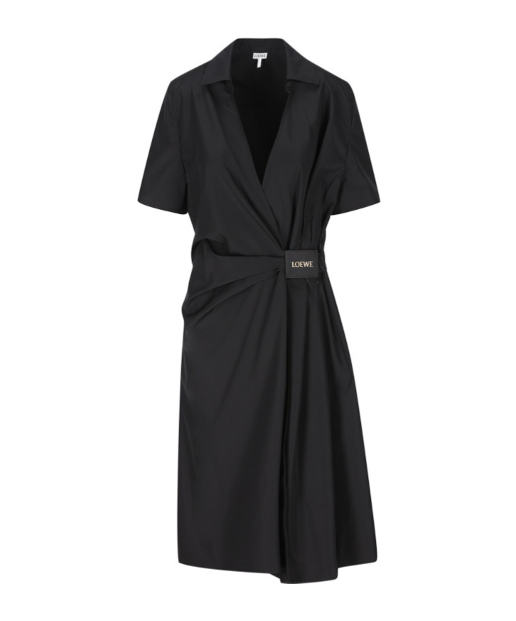 Shop Loewe Dress In Cotton In Black